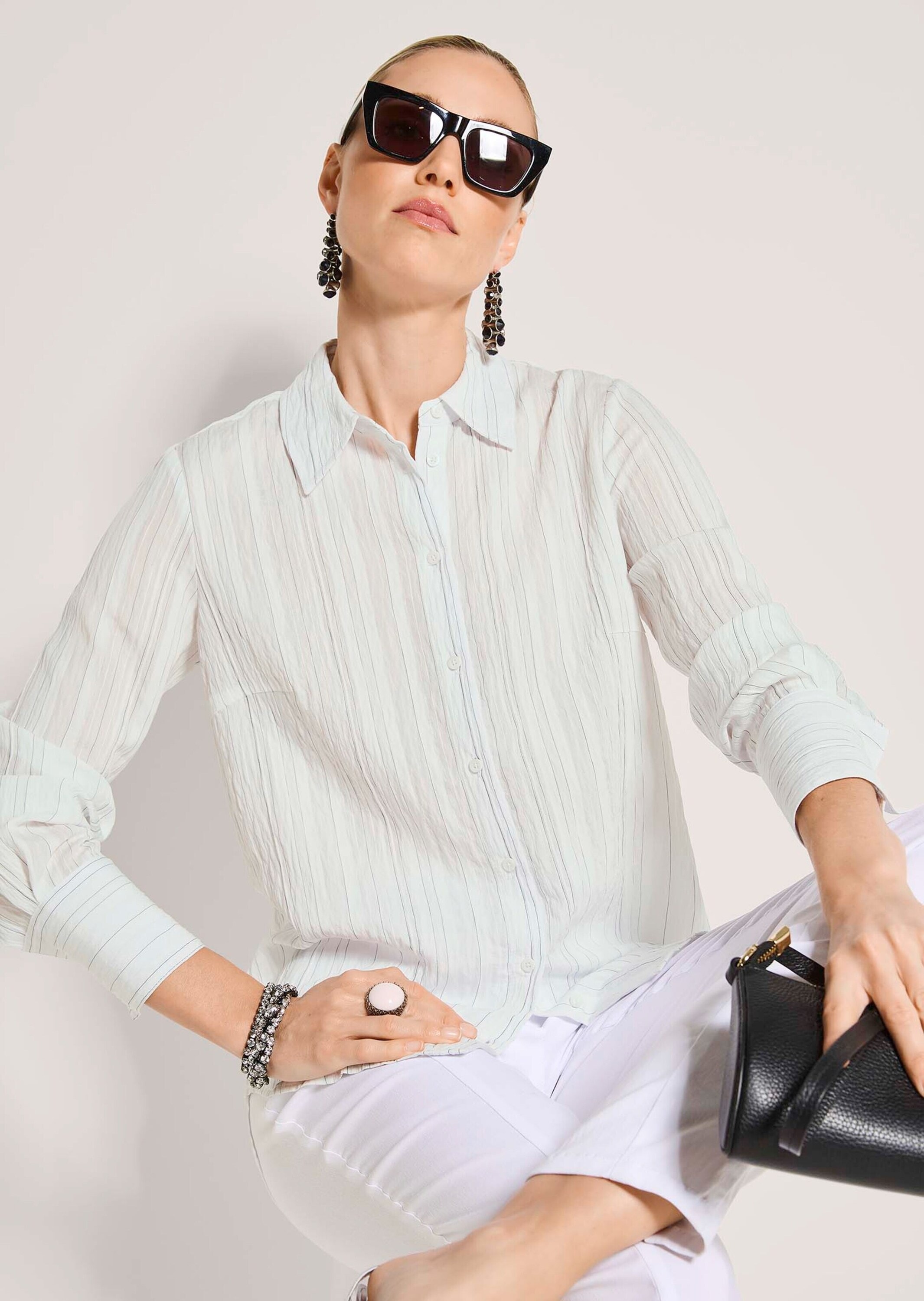 MADELEINE Hemdbluse »Hemdbluse Viskosebluse mit Streifenmuster«