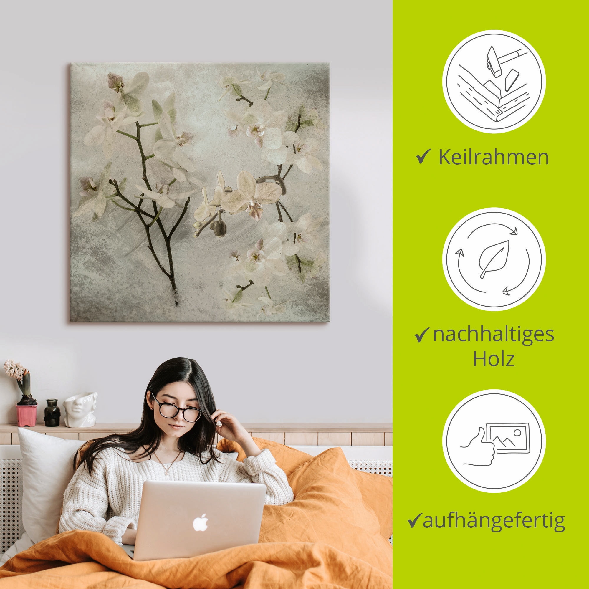 Artland Wandbild »Orchideen«, Blumen, (1 St.), als Leinwandbild, Poster, Wandaufkleber in verschied. Größen
