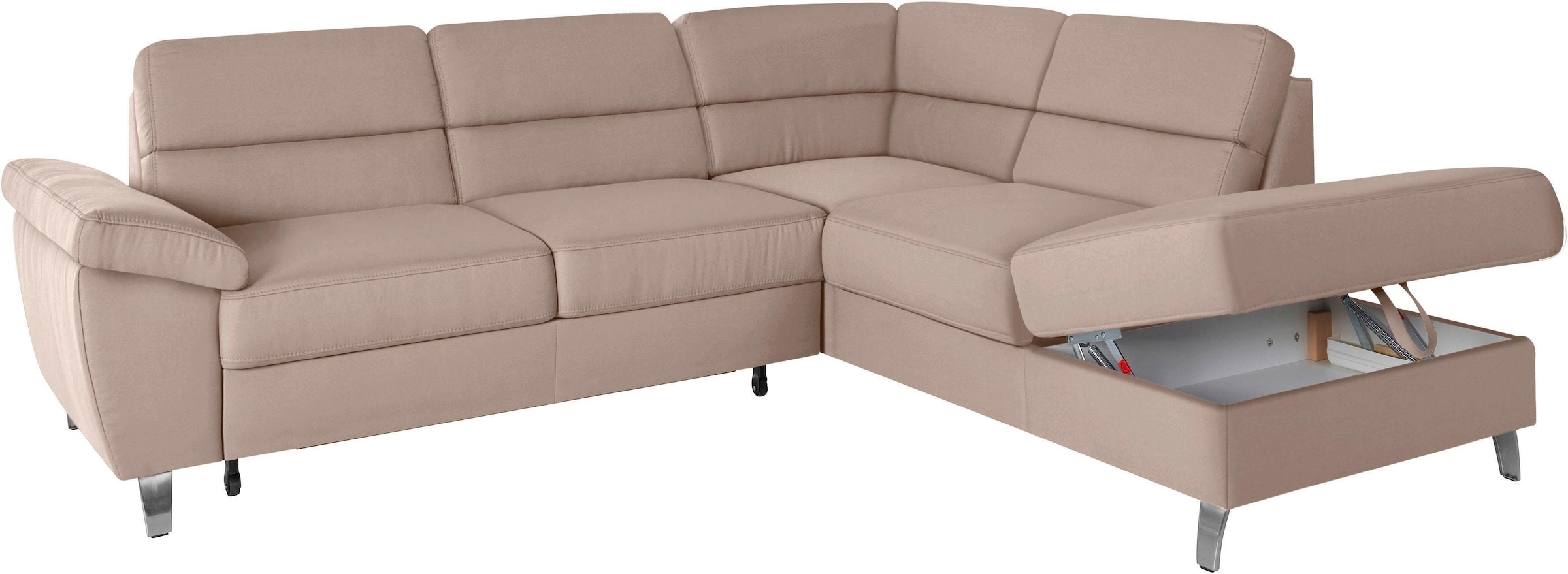 sit&more Ecksofa »Sorano L-Form«, wahlweise mit Bettfunktion und Bettkasten