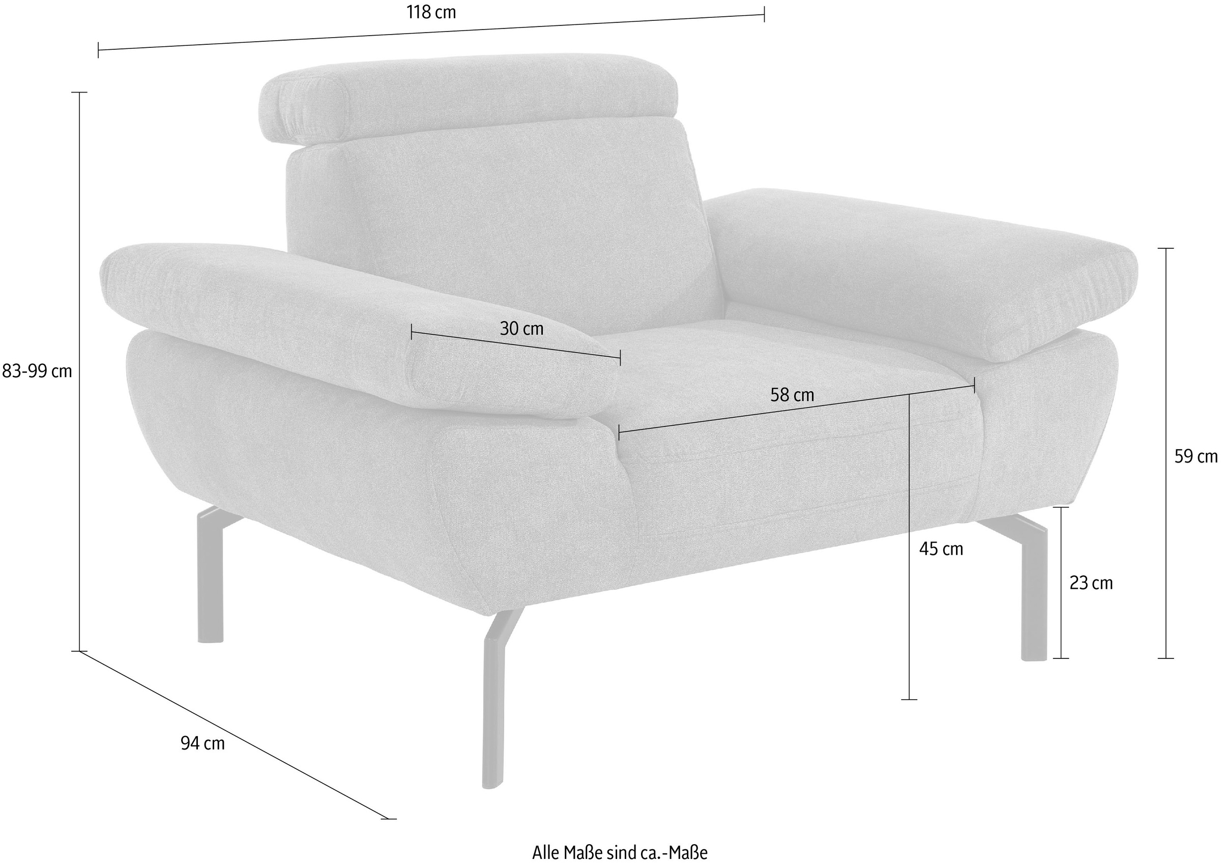 Places of Style Sessel »Trapino Luxus«, wahlweise mit Rückenverstellung,  Luxus-Microfaser in Lederoptik | BAUR