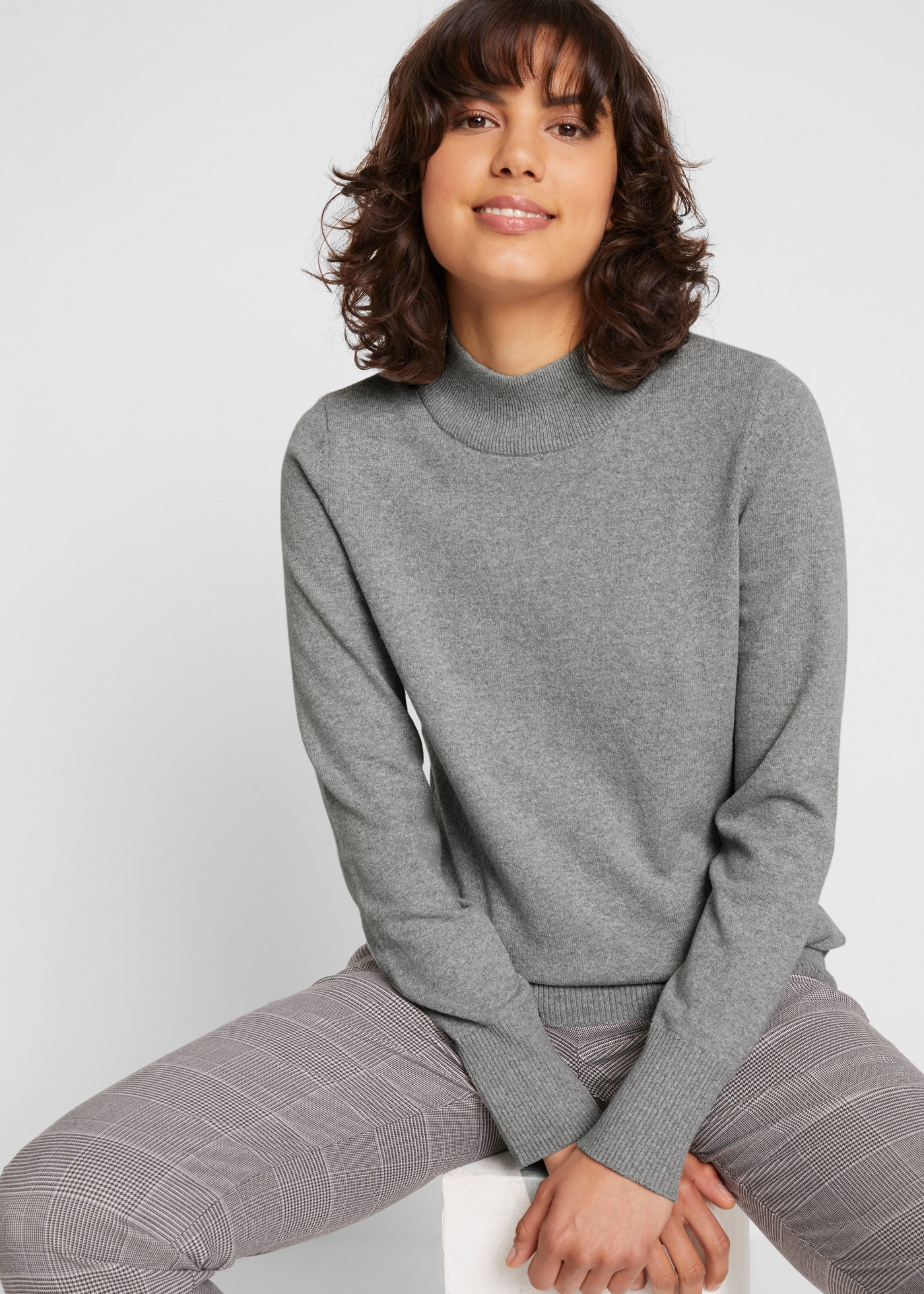 bonprix aus Strickmaterial, atmungsaktiv, pflegeleicht, mit Stehkragen