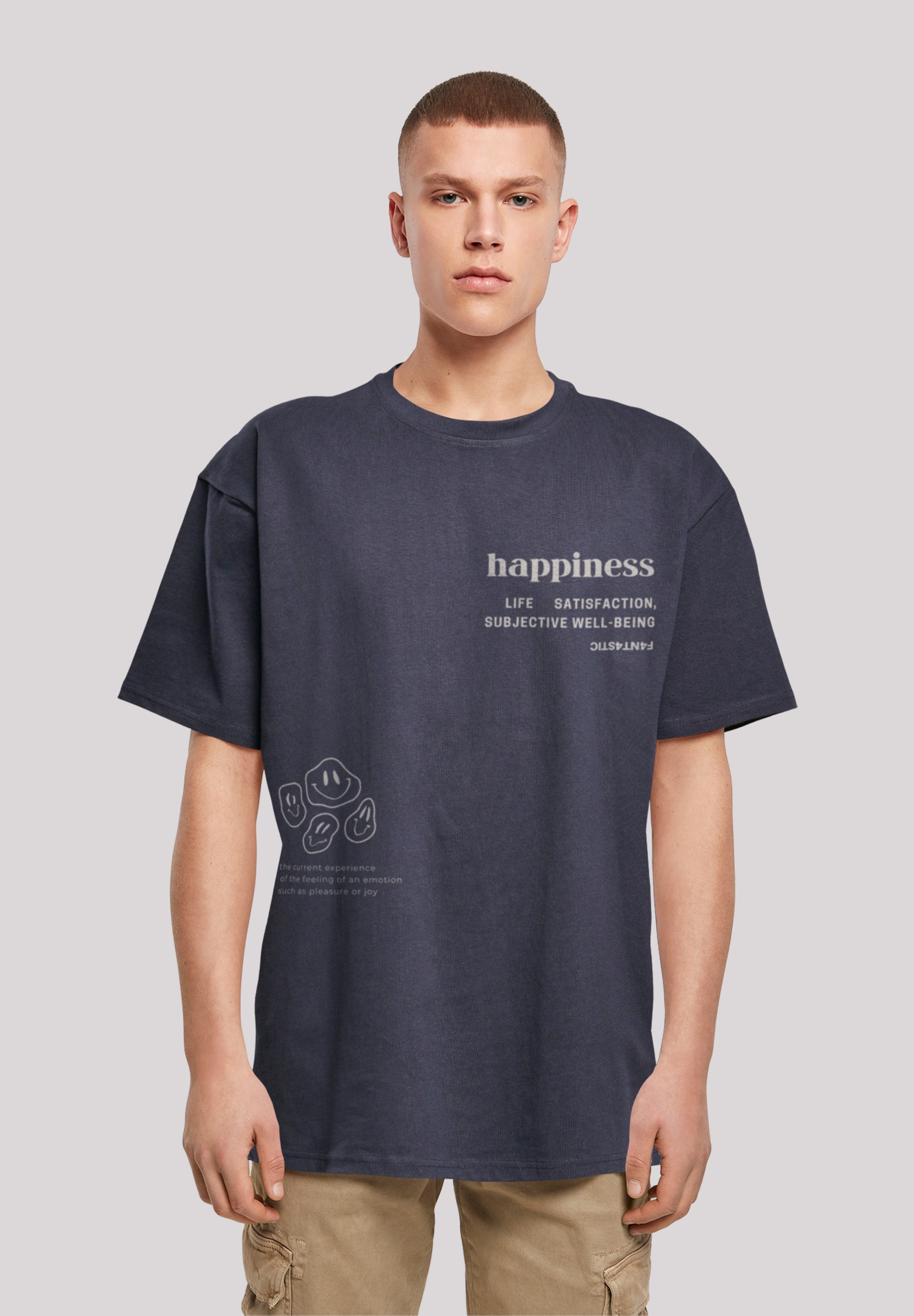 F4NT4STIC T-Shirt "happiness OVERSIZE TEE", Print