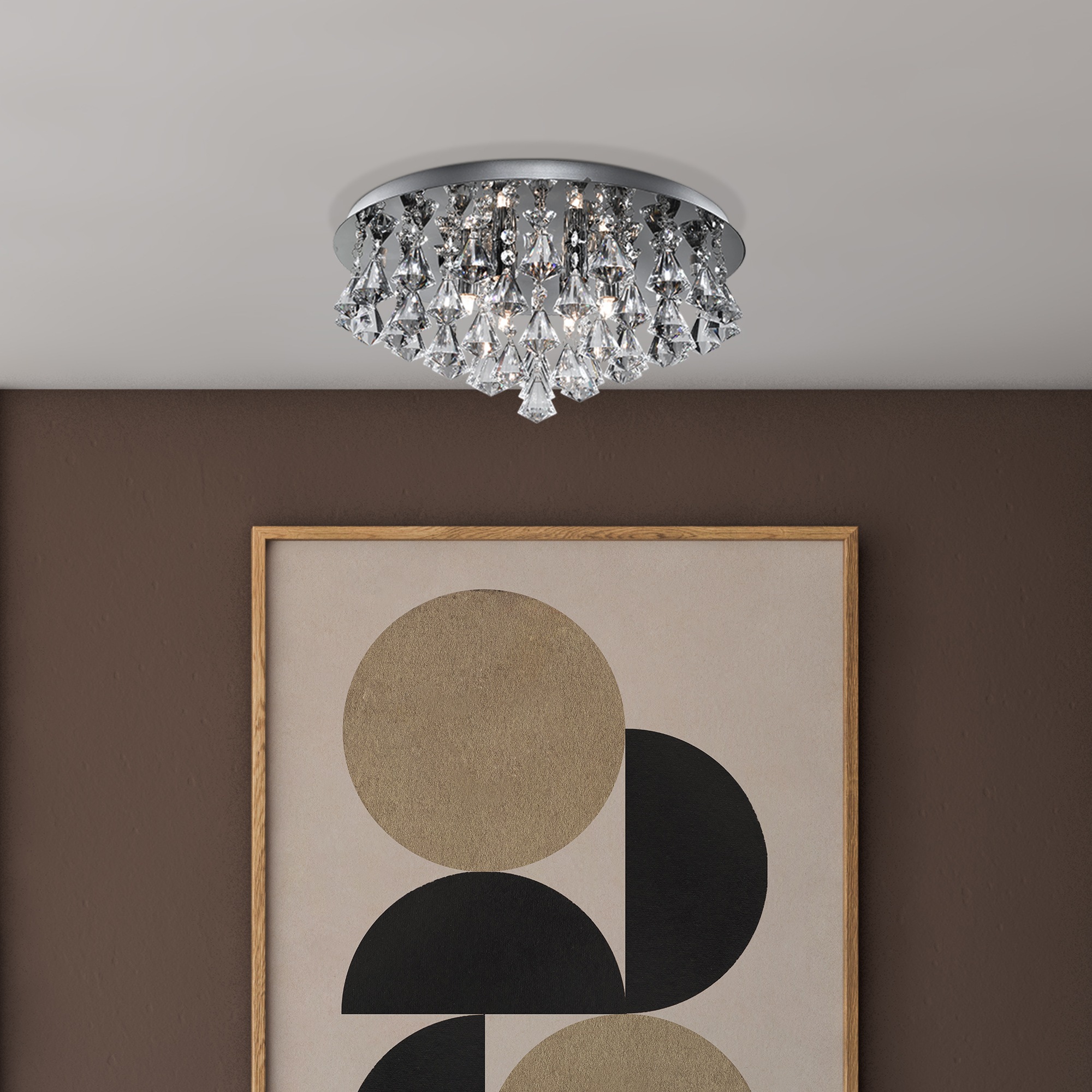 Searchlight Deckenleuchte »Hanna 6Lt Flush  - Chrome Metal & Clear Crystal« G9 1 Stk.