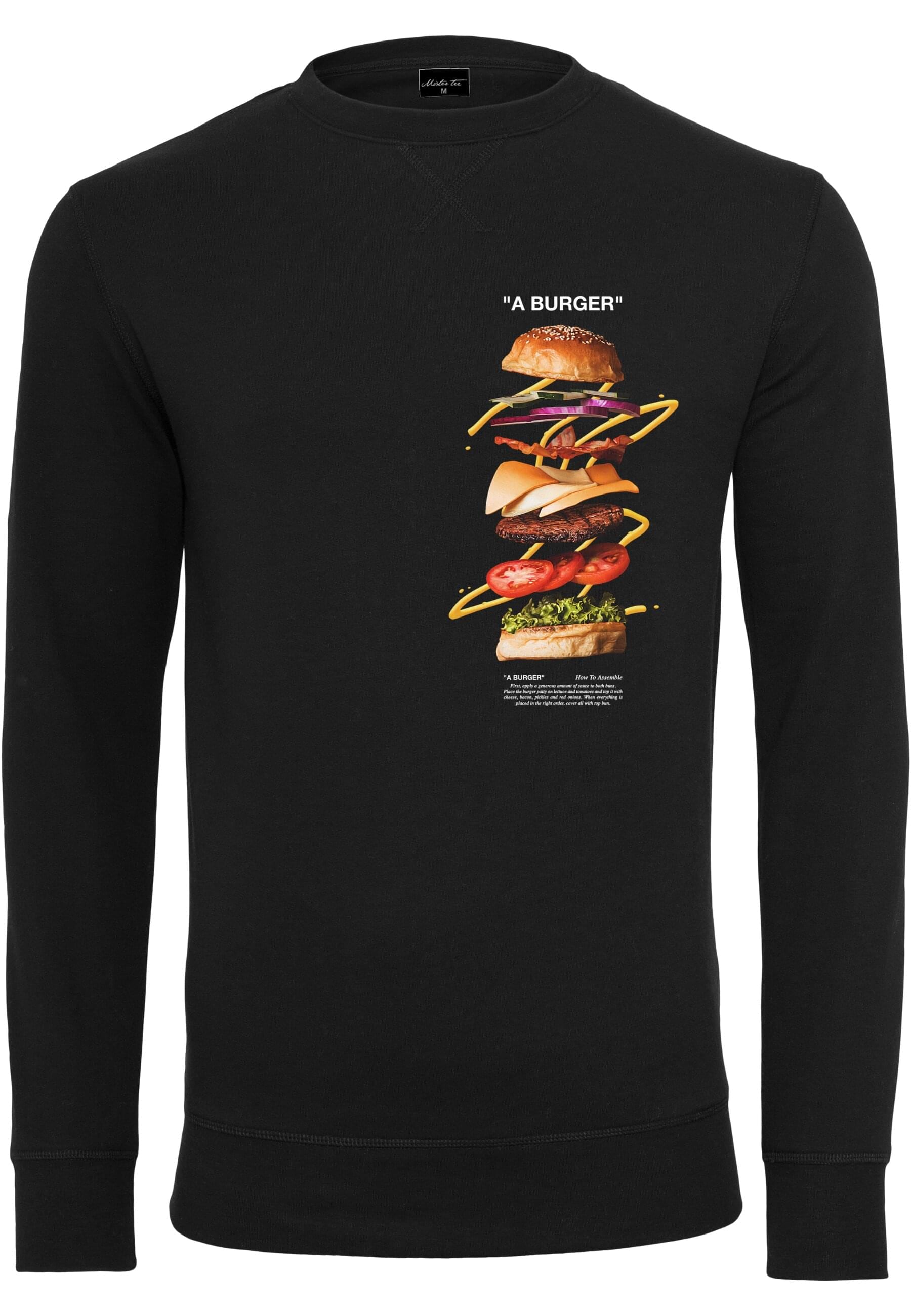 MisterTee Rundhalspullover "MisterTee Herren A Burger Crewneck" günstig online kaufen