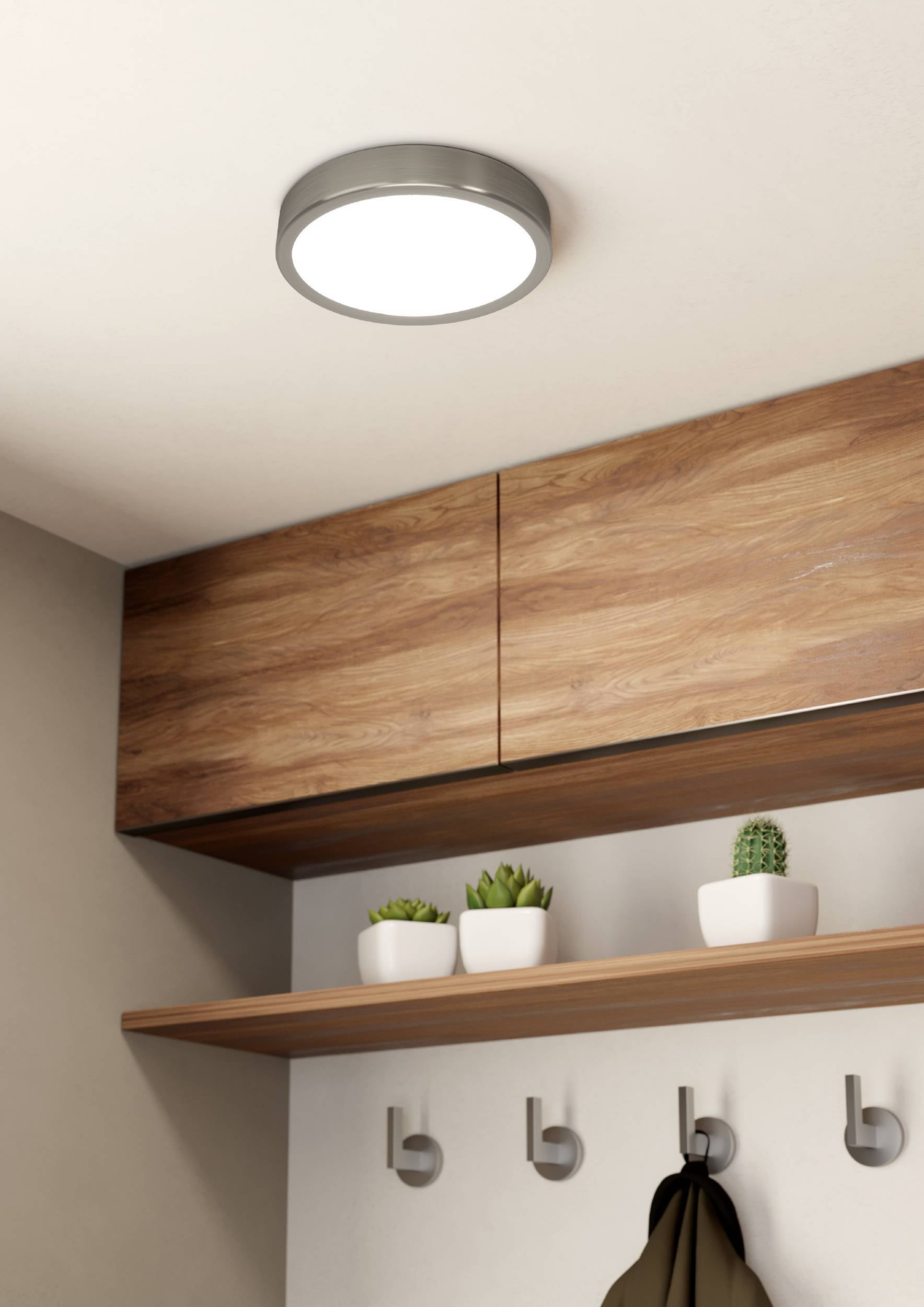 EGLO Aufbauleuchte »Fueva 5 Deckenleuchte, Stahl und Kunststoff, Wohnzimmerlampe, Lampe« LED-Modul 1 Stk. Warmweiß Aufbauleuchte, Deckenlampe in Nickel-Matt, Weiß, LED Aufbaulampe