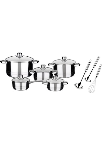 Topf-Set »Helsinki«, Edelstahl 18/8, (Set, 13 tlg., 1 Bratentopf Ø 16/20 cm, 1...