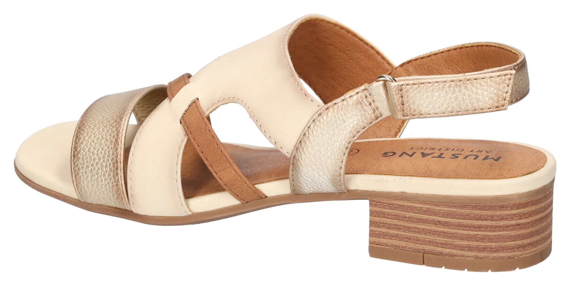 Mustang Shoes Sandalette, Sandalette, Festtagsschuh mit Metallic-Einsätzen
