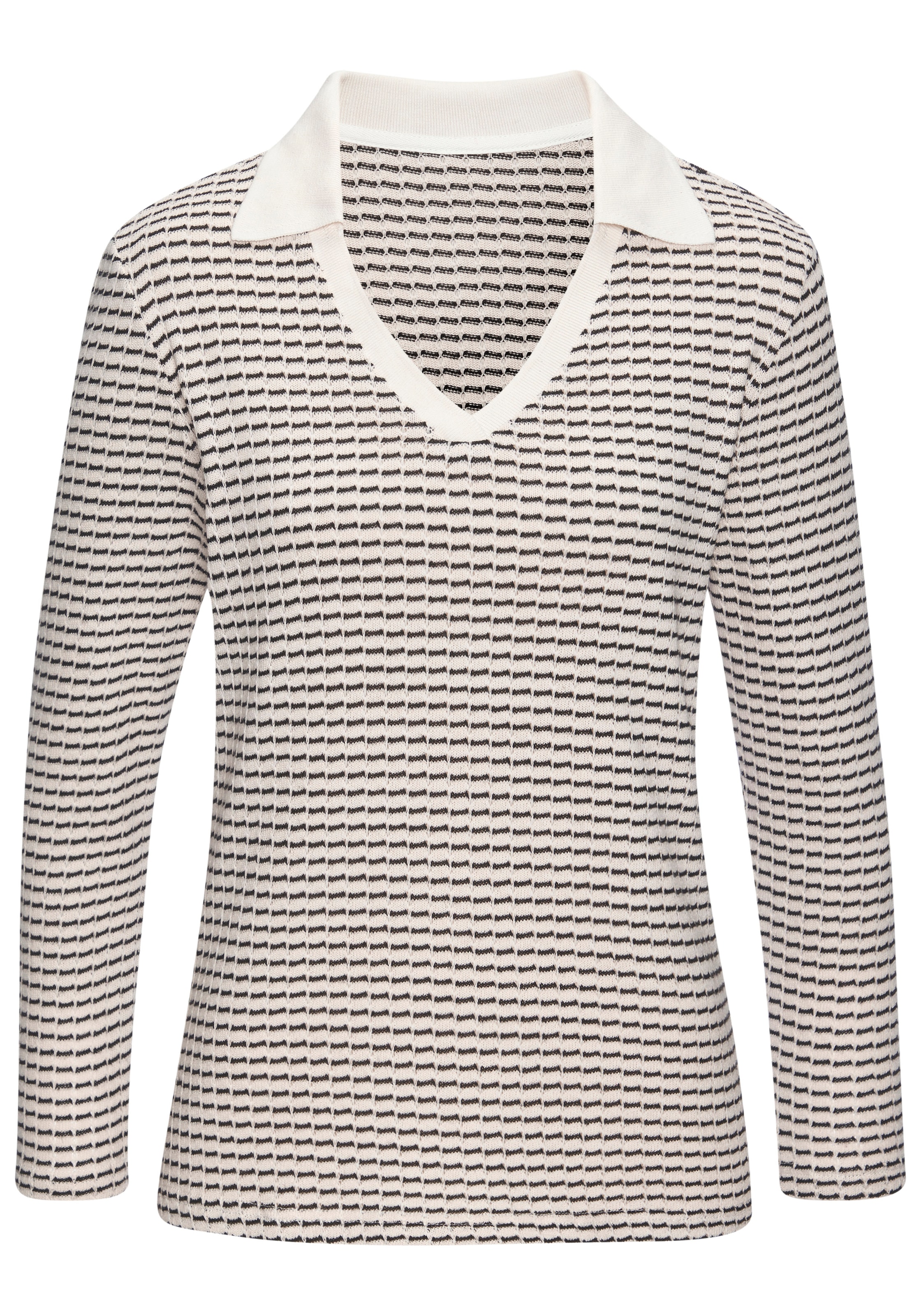 Vivance Langarm-Poloshirt "aus strukturierter Strickqualität", schöne Stric günstig online kaufen