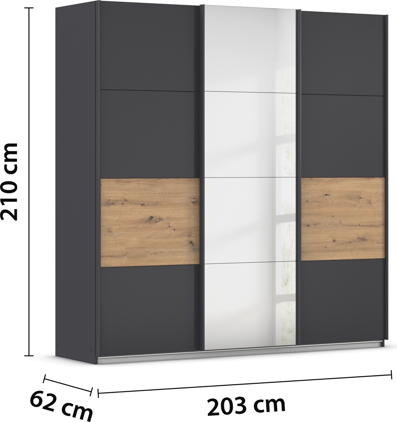 rauch Schwebetürenschrank »Schwebetürenschrank Kleiderschrank Schrank Garderobe CORTONA«, inkl. Inneneinteilung, 2 Stoffboxen und zusätzlichen Einlegeböden