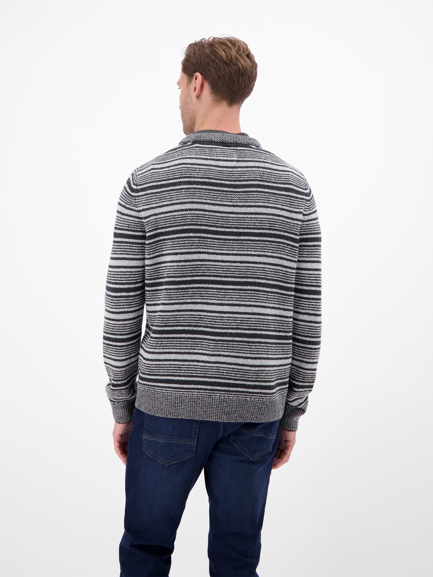 LERROS Strickpullover »LERROS Herren Crewneck-Stricker, gestreift«