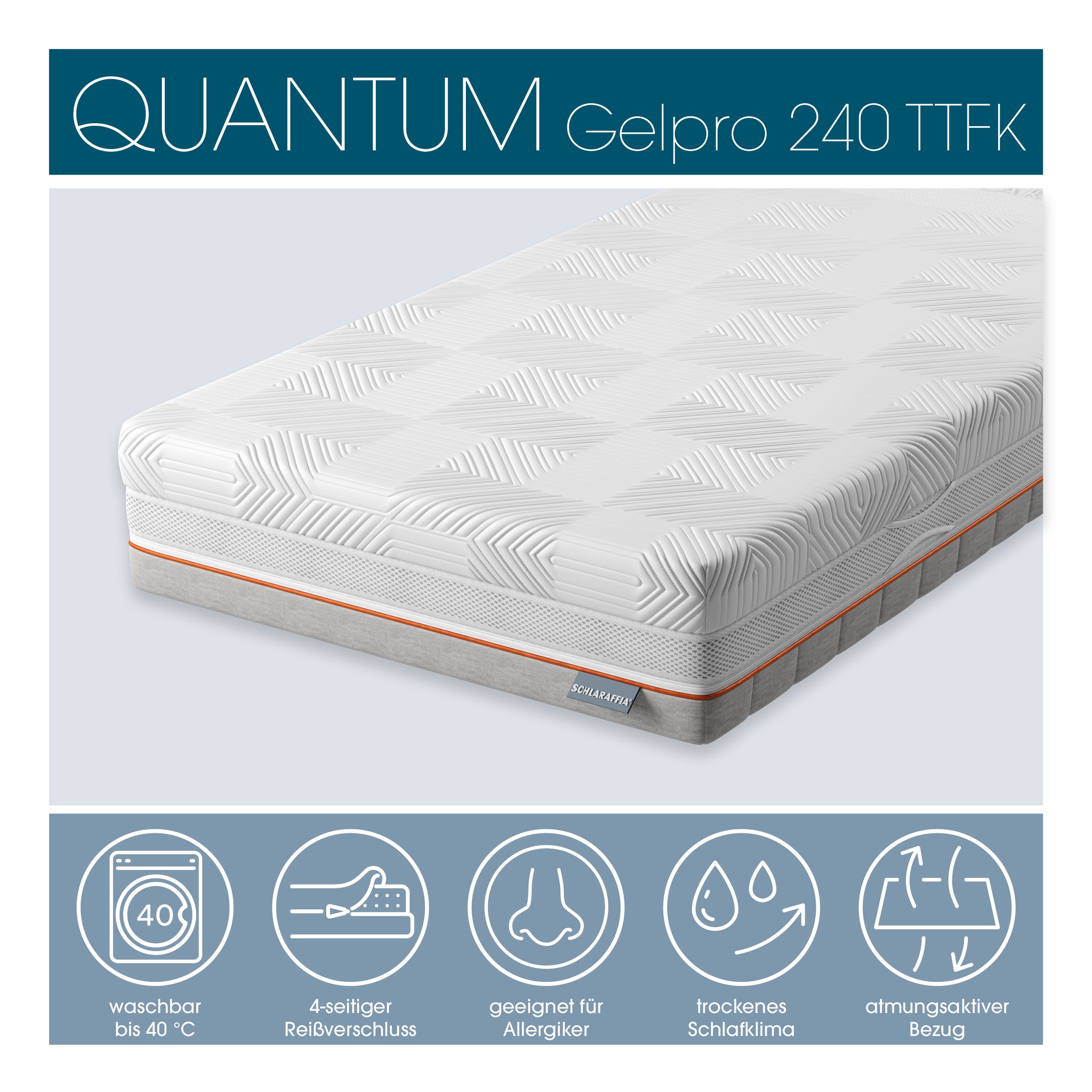 Schlaraffia Taschenfederkernmatratze »GelPro Quantum 240« 24 cm hoch 1.000 Federn 1 Stk. tlg.