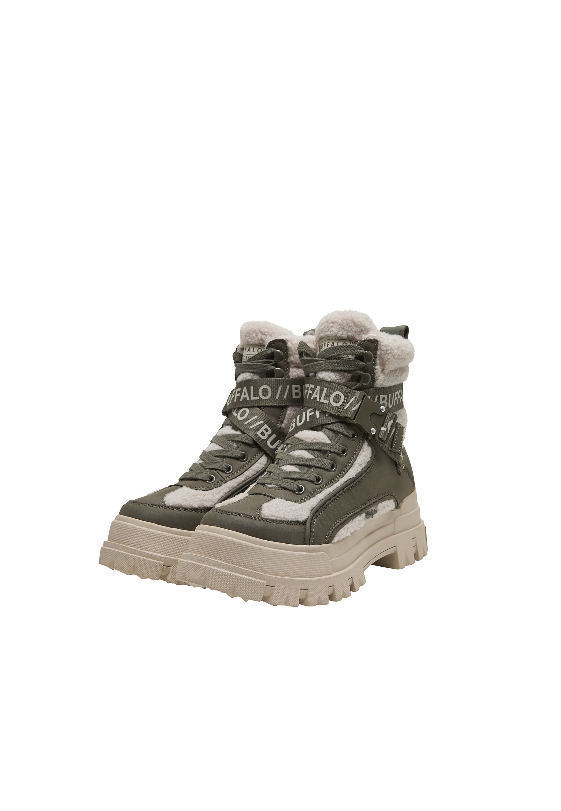 BUFFALO Damen Stiefel "Buffalo ASPHA COM1 WARM", Gr. 40, beige, Kunstfaser, unifarben, Schuhe