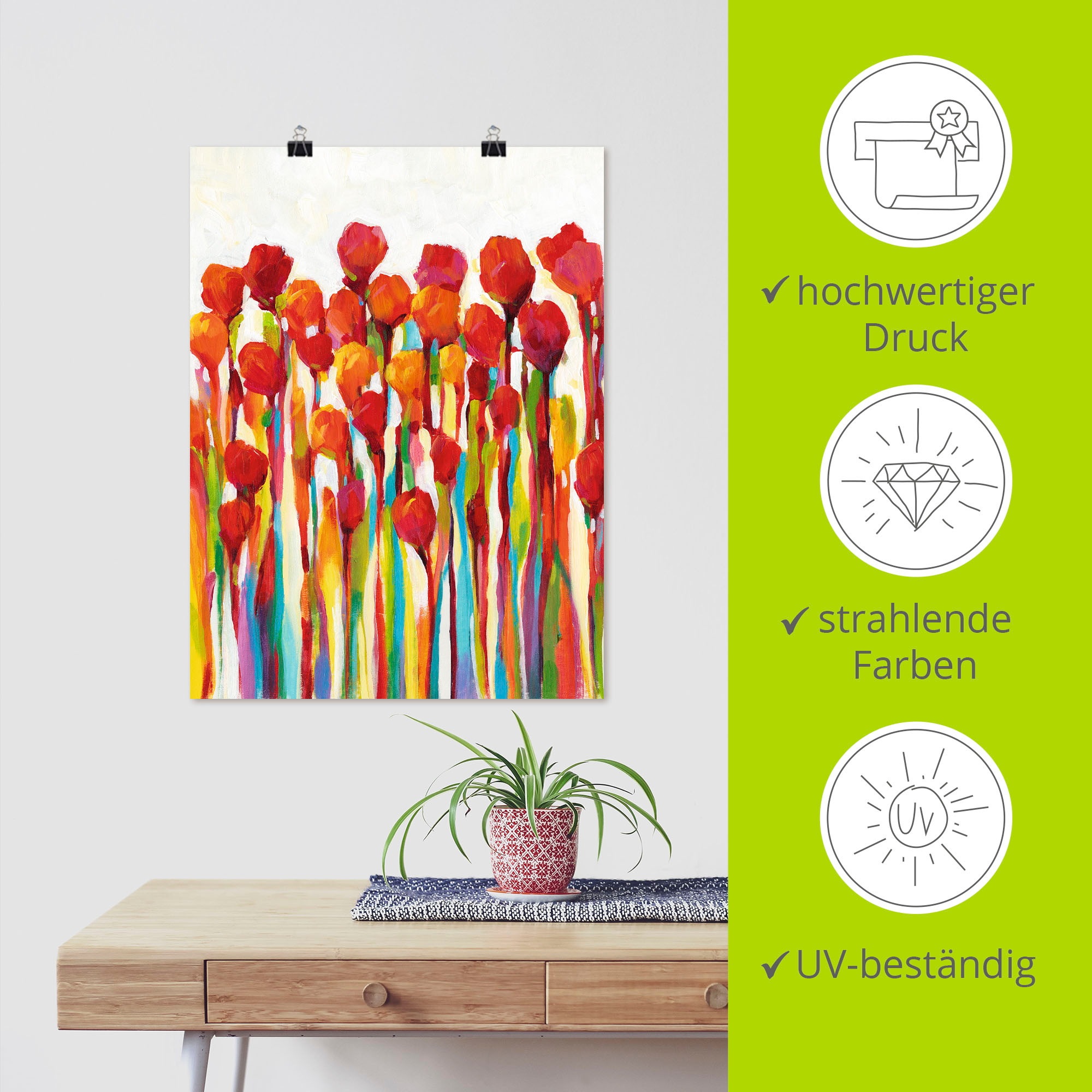 Artland Wandbild »Strotzen mit Farben I«, Blumenwiese, (1 St.), als Leinwandbild, Poster in verschied. Größen