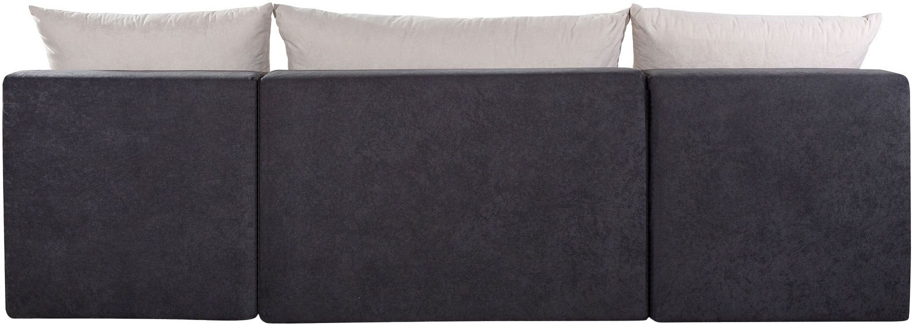 COLLECTION AB Wohnlandschaft »Pico U-Form, Breite 220, ohne Armlehne mit Schlaffunktion, Bettkasten«, Wohnlandschaft,2 X Ottomane,Polyätherschaum Polsterung