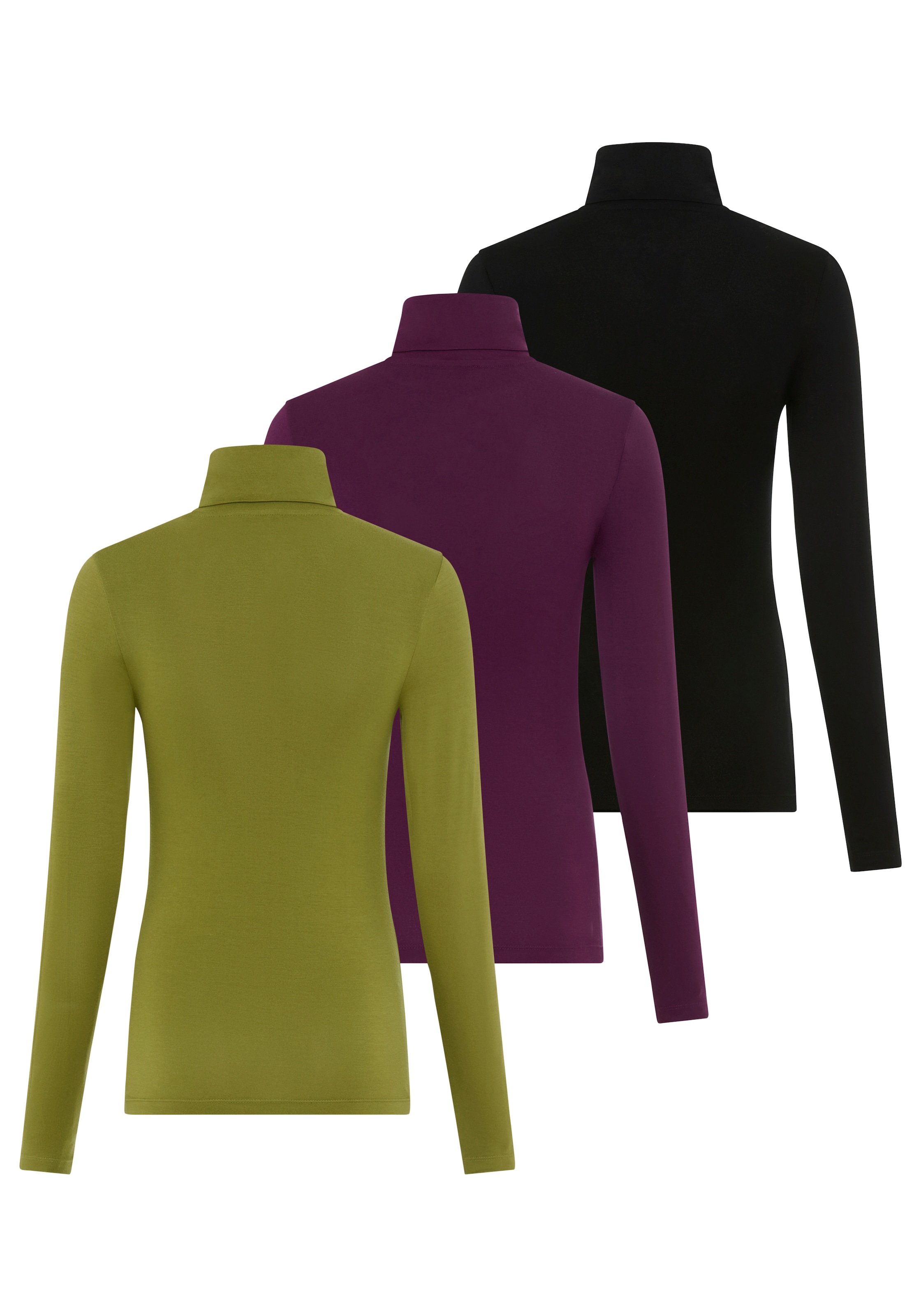 Laura Scott Longsleeve Packung, 3 Stk. tlg. das perfekte Basic mit Rollkragen - NEUE KOLLEKTION