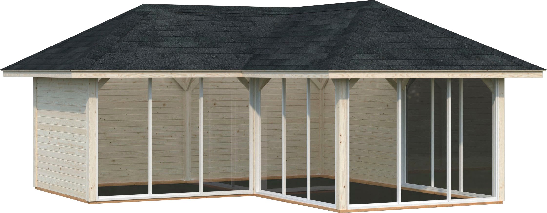 Palmako Holzpavillon »Bianca 24,9 m² Set 4«, BxTxH: 588x588x323 cm