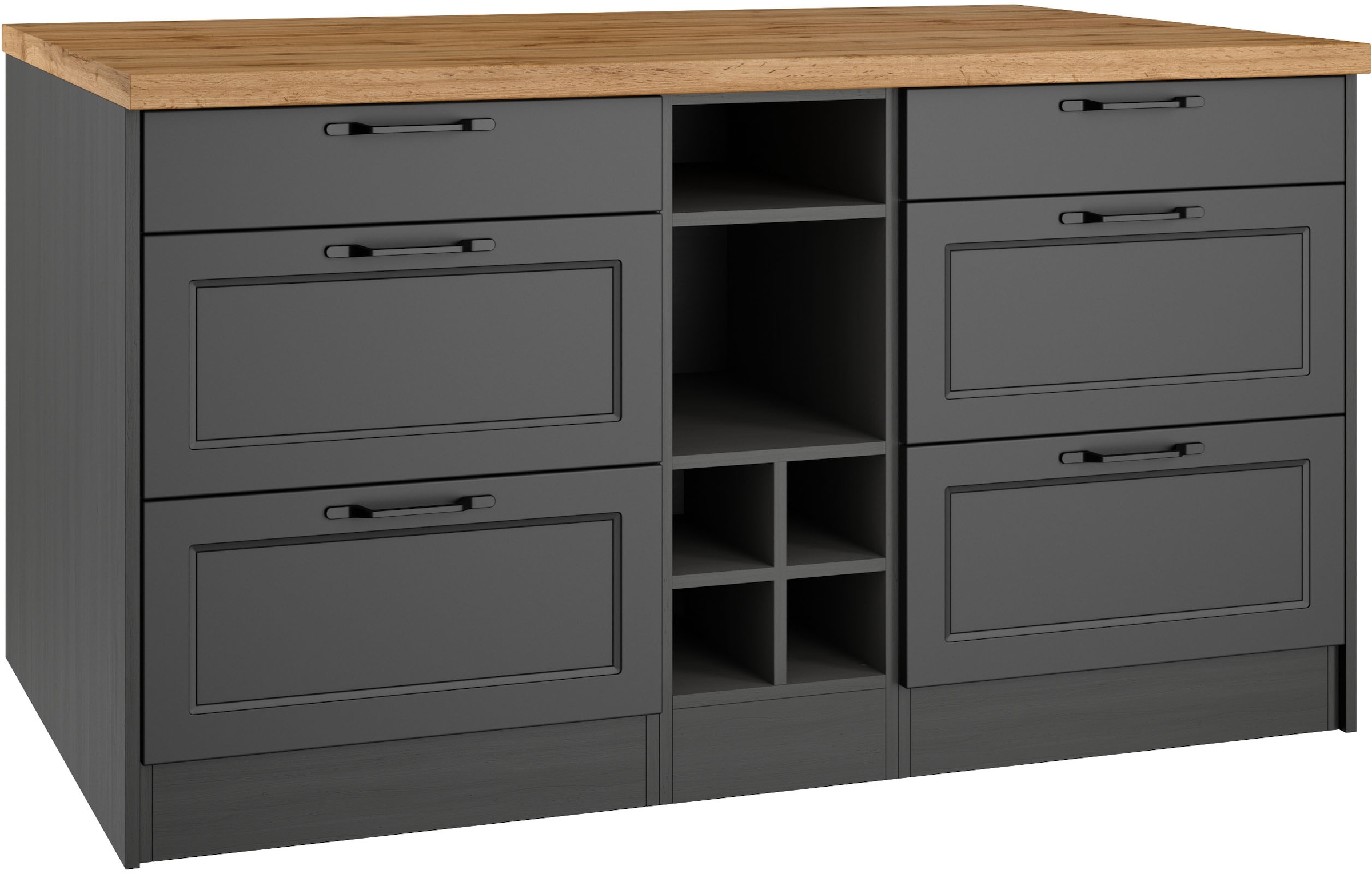KOCHSTATION Kücheninsel »KS-Lana, Breite 153 cm«, MDF-Fronten, Arbeitsplatte 38mm stark