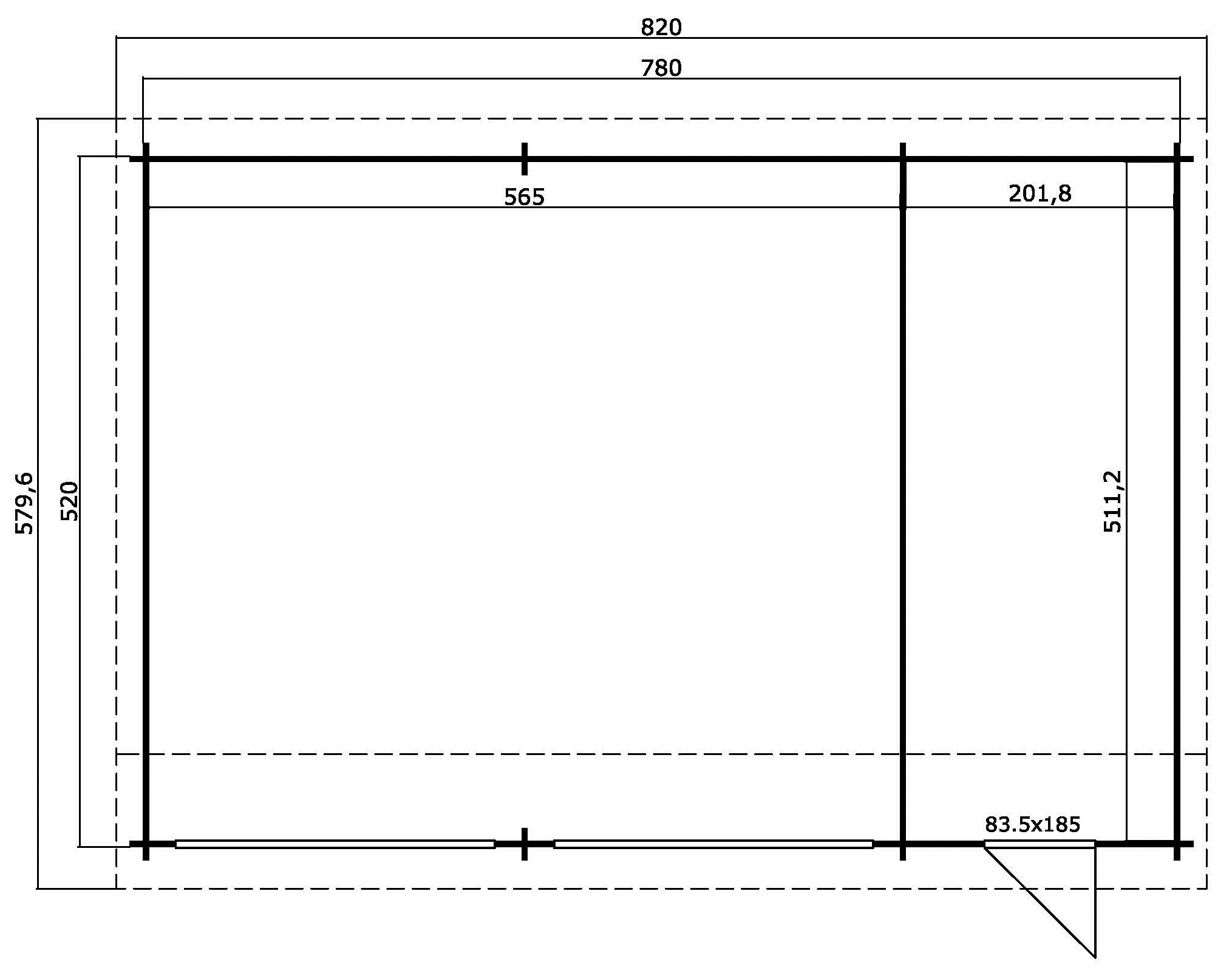 Nordic Holz Garage »HAWAII«, BxT: 820x579 cm, ohne Tor