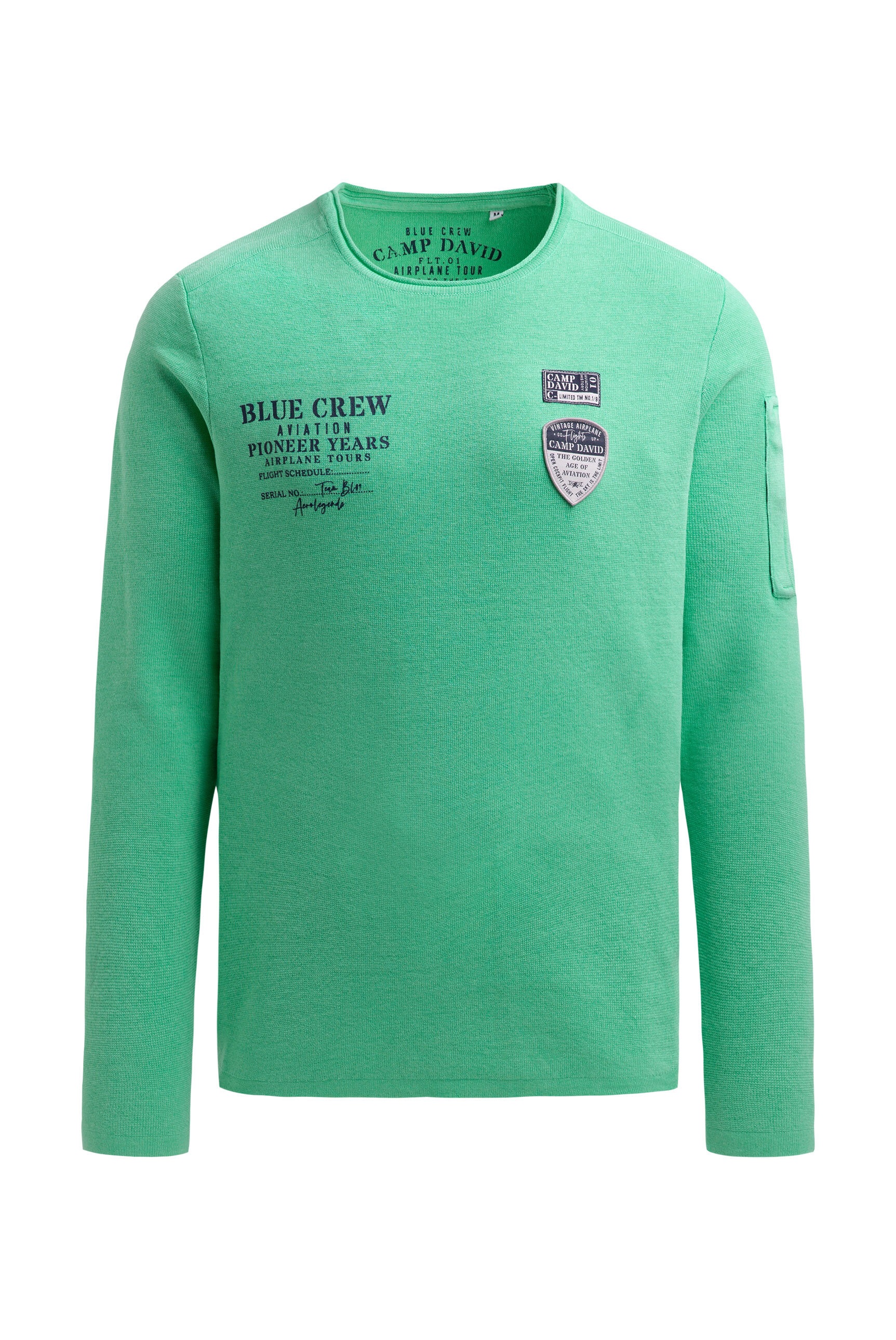 CAMP DAVID Rundhalspullover aus Feinstrick