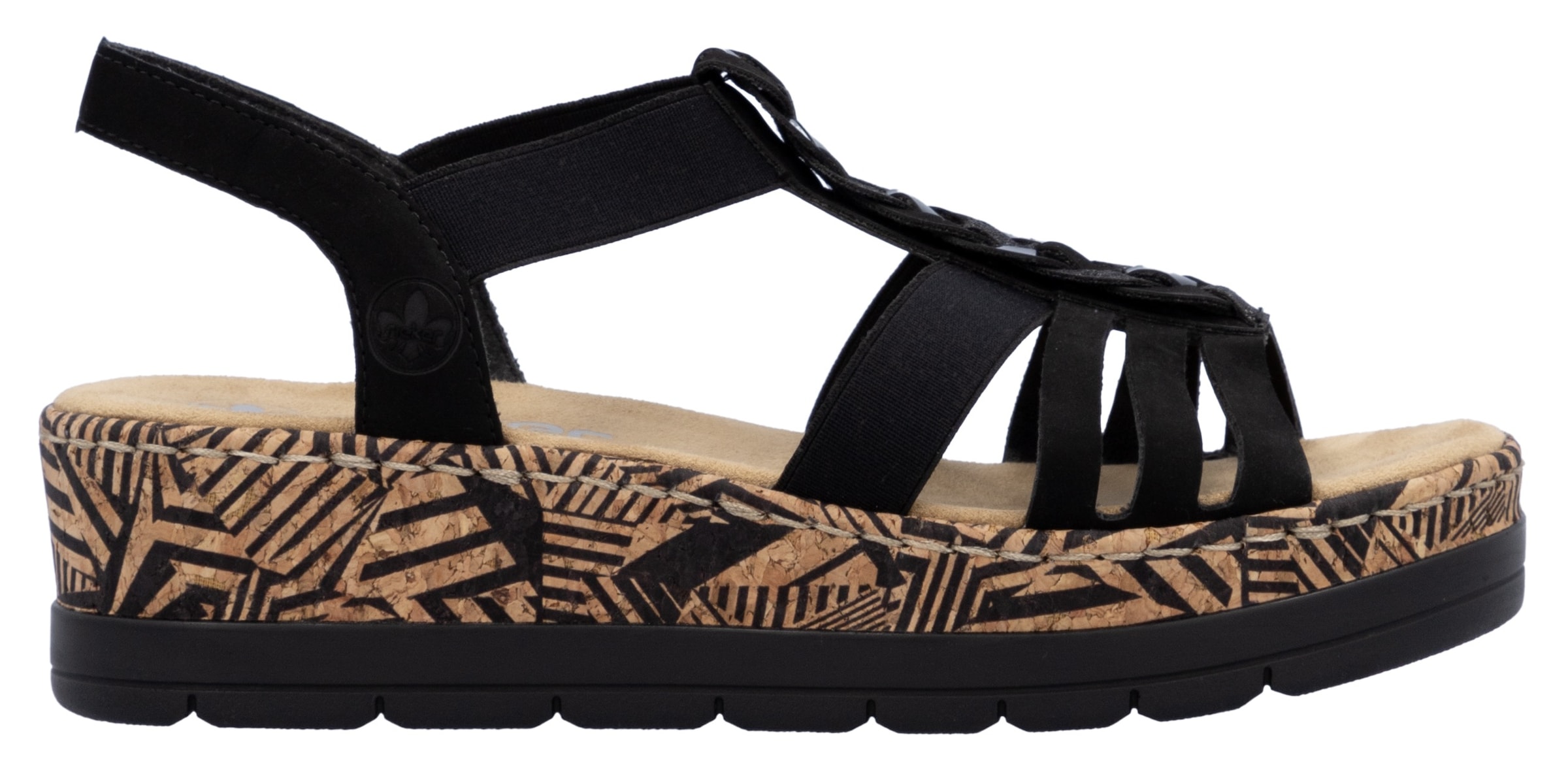 Rieker Plateausandaletten, Sommerschuh, Urlaubschuh, Sandalette mit dekorativem Schmuckelement