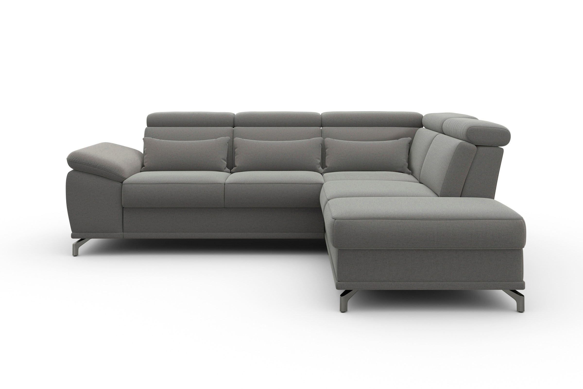 sit&more Ecksofa »Cabrio L-Form, mit Sitztiefenverstellung, Arm- und Kopfteilverstellung«, 3 Nierenkissen, Federkern, optional Bettfunktion und Stauraum