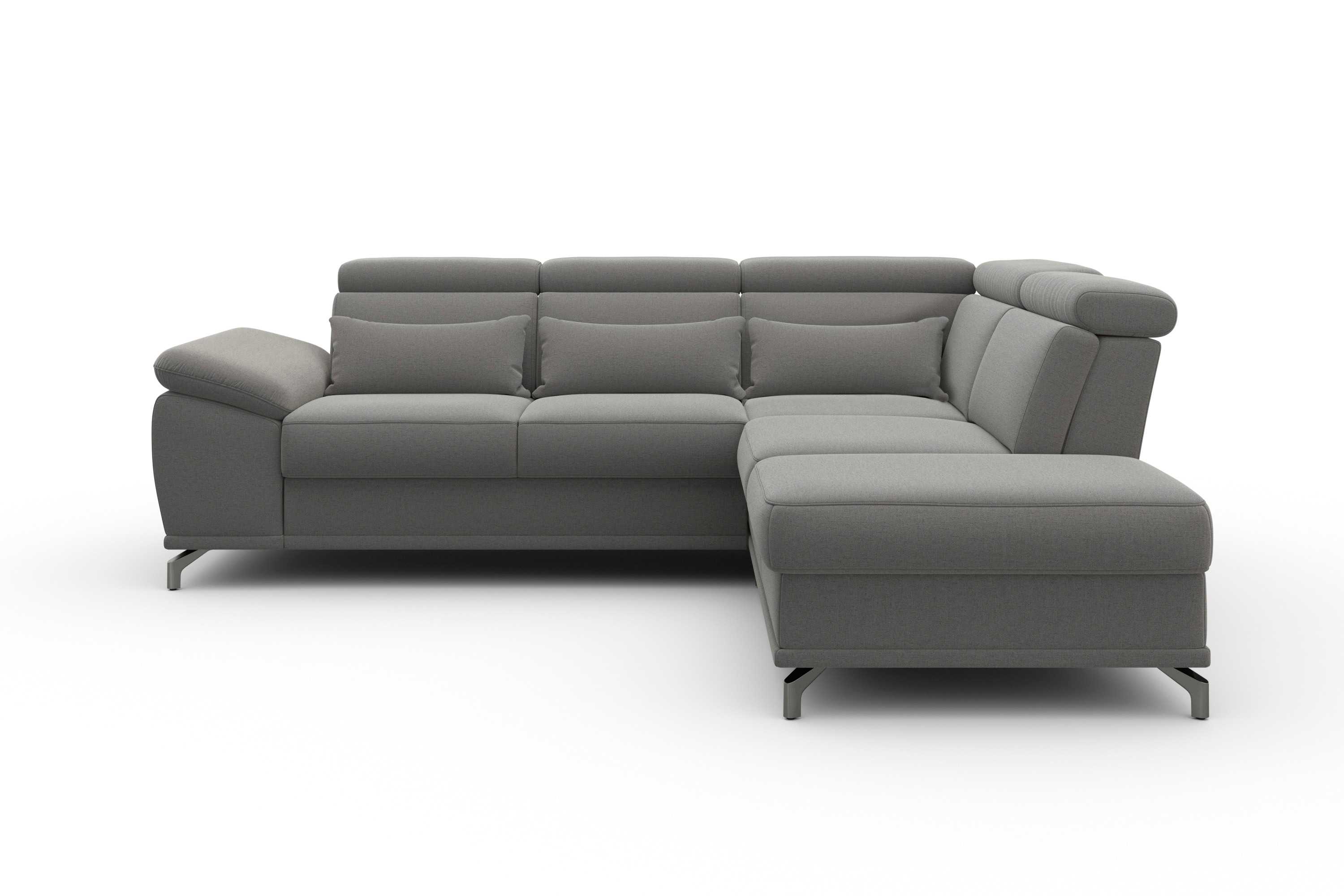 sit&more Ecksofa "Cabrio L-Form, B: 274 cm, mit Sitztiefen-, Arm- & Kopfteilverstellung" 3 Nierenkissen, Federkern, optional Schlaffunktion und Stauraum