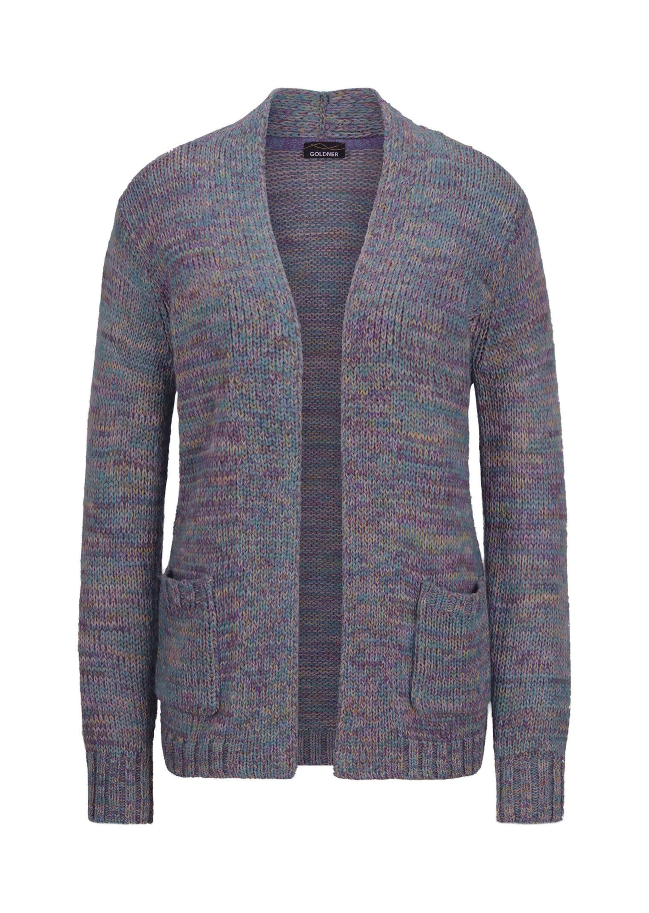 GOLDNER Strickjacke "Kurzgröße Langarm Melange-Cardigan, flauschig" Melange-Optik