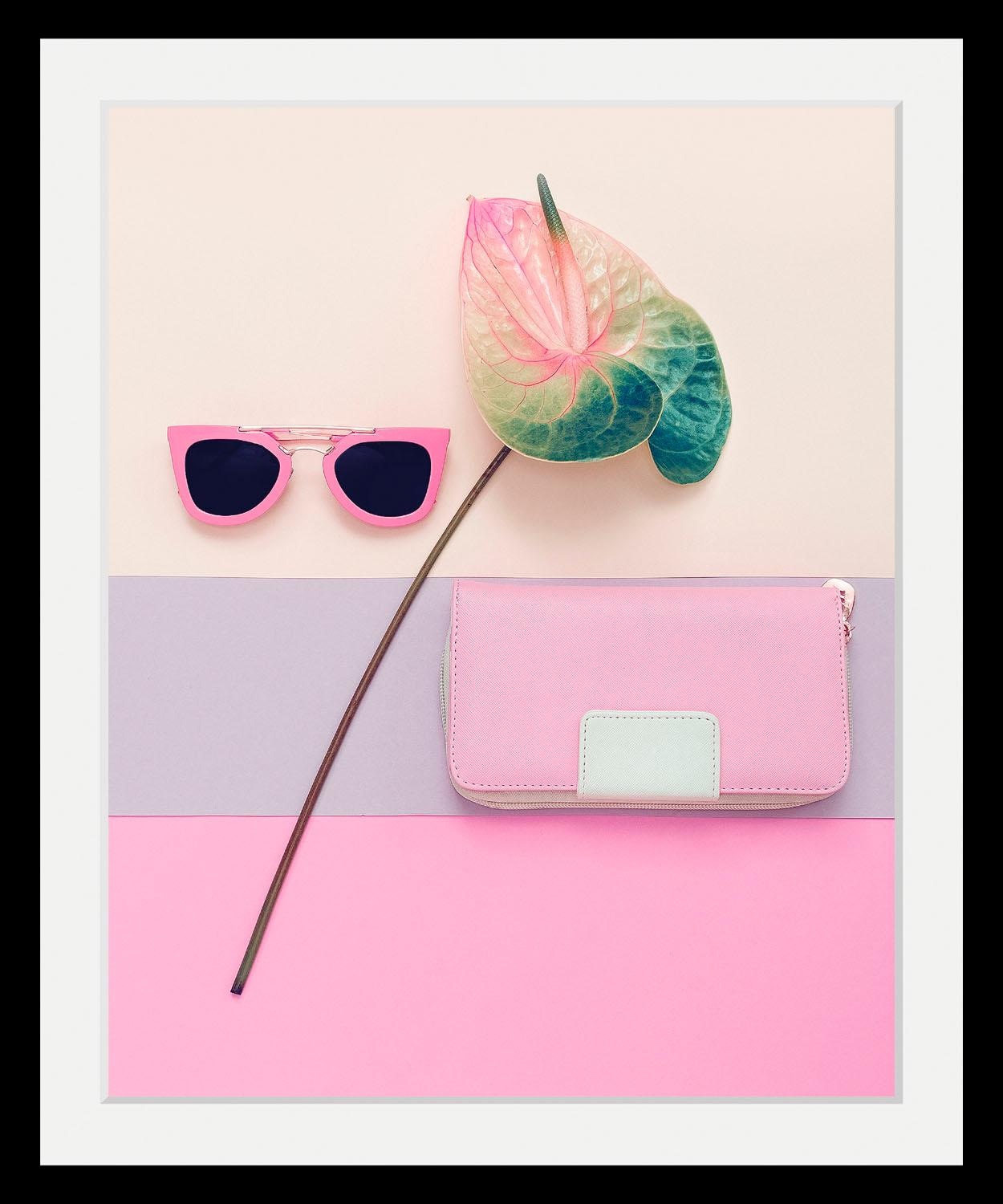 queence Bild "Sonnenbrille Pink", Fashion-Magazincover-Mode-Modebilder-Blum günstig online kaufen