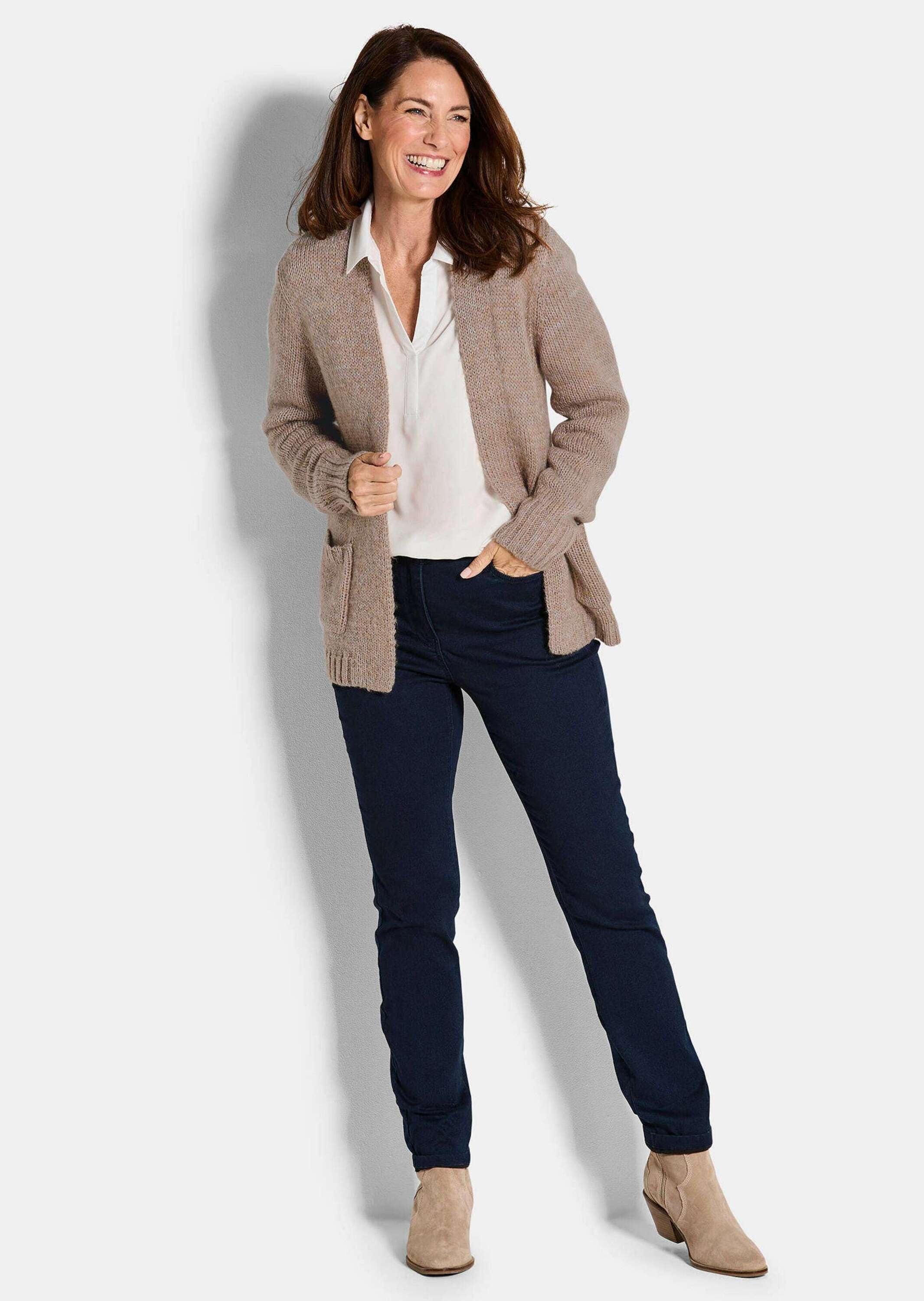 GOLDNER Strickjacke "Langarm Melange-Cardigan, flauschig" Melange-Optik günstig online kaufen