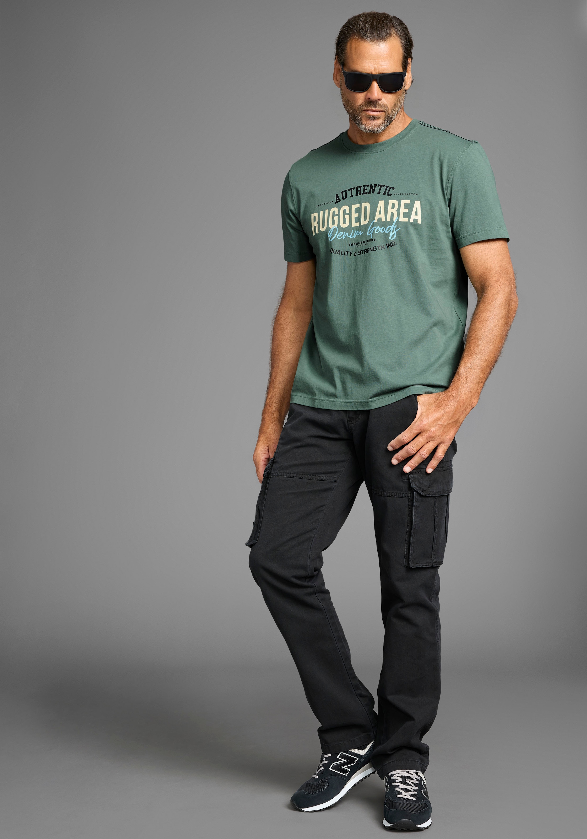 Man's World T-Shirt, Kurzarm, Regular Fit, mit Print, Rundhalsausschnitt