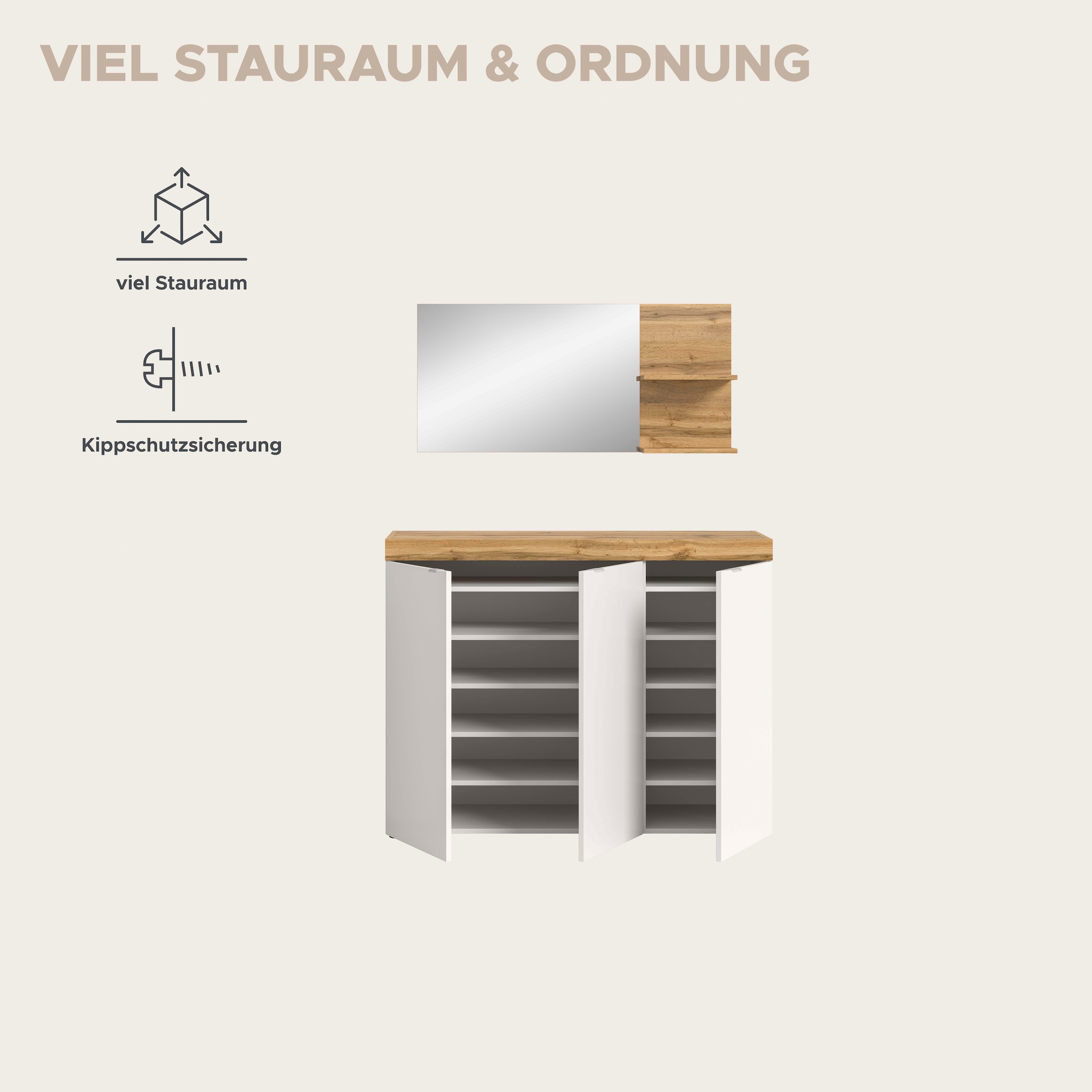 OTTO home Garderoben-Set »MAMBO II, 2-teilig, hängend oder stehend montierbar« 2 Stk. tlg.