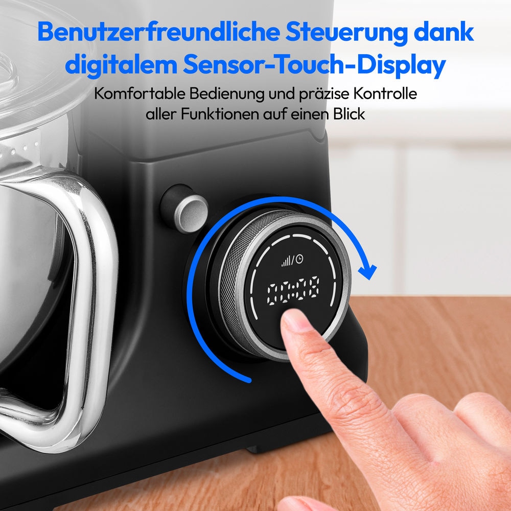 Medion® Küchenmaschine »MD 18442 8 Geschwindigkeitsstufen, schwarz«, schwarz