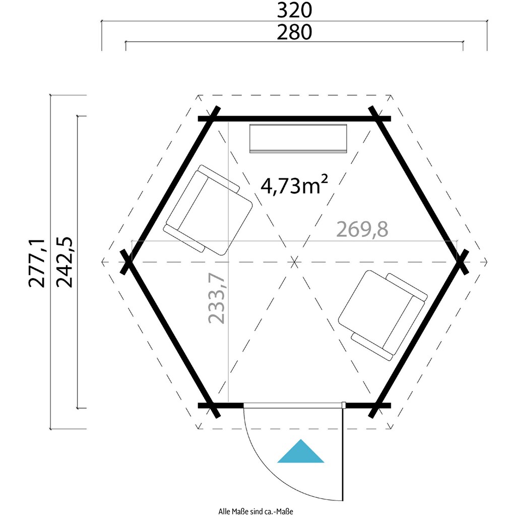 LASITA MAJA Pavillon »Inverness«, (Set, Inklusive Fussbodenbretter zum verlegen)