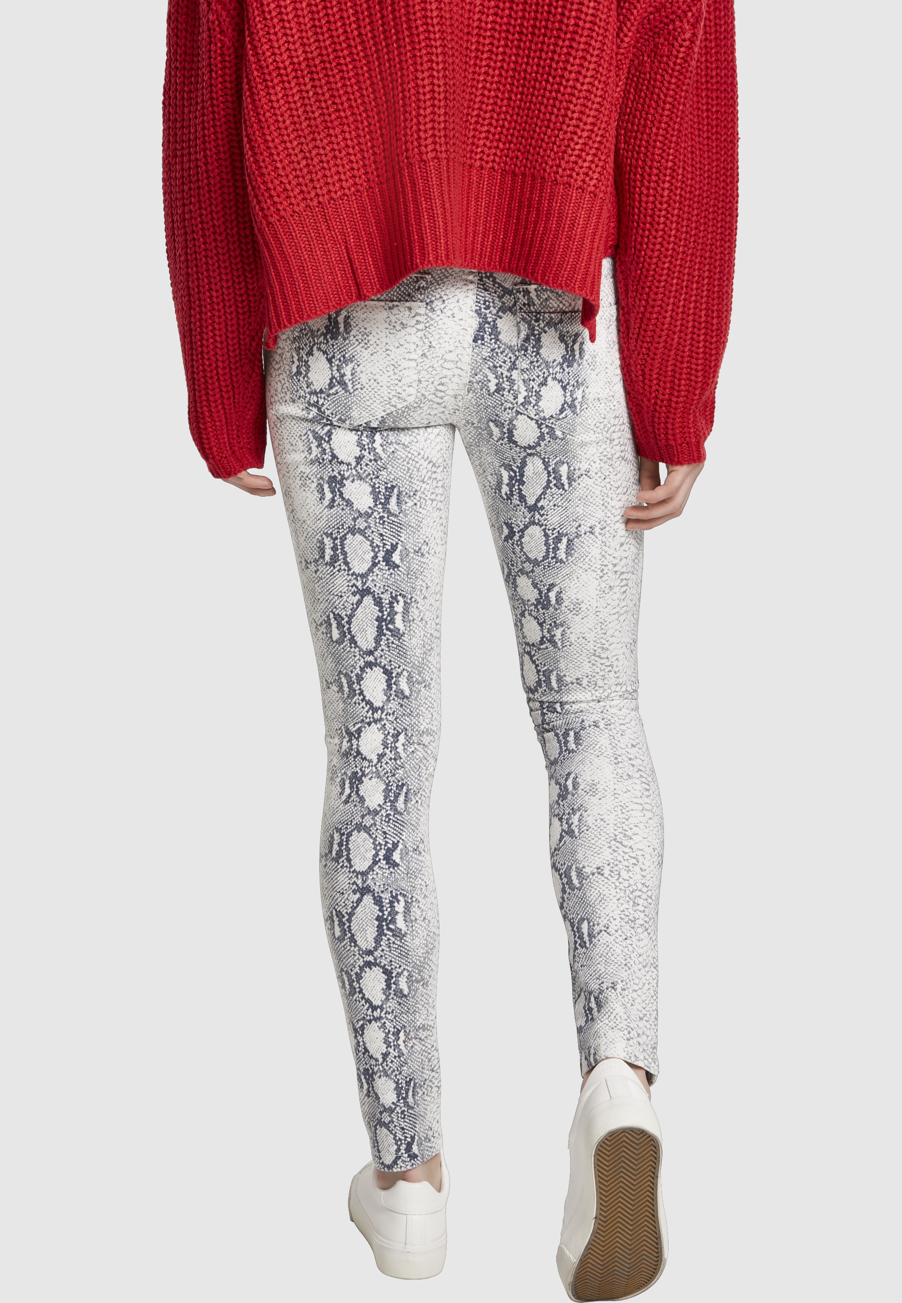 URBAN CLASSICS Stoffhose »Urban Classics Damen Ladies Animal Stretch Twill Skinny Pants«