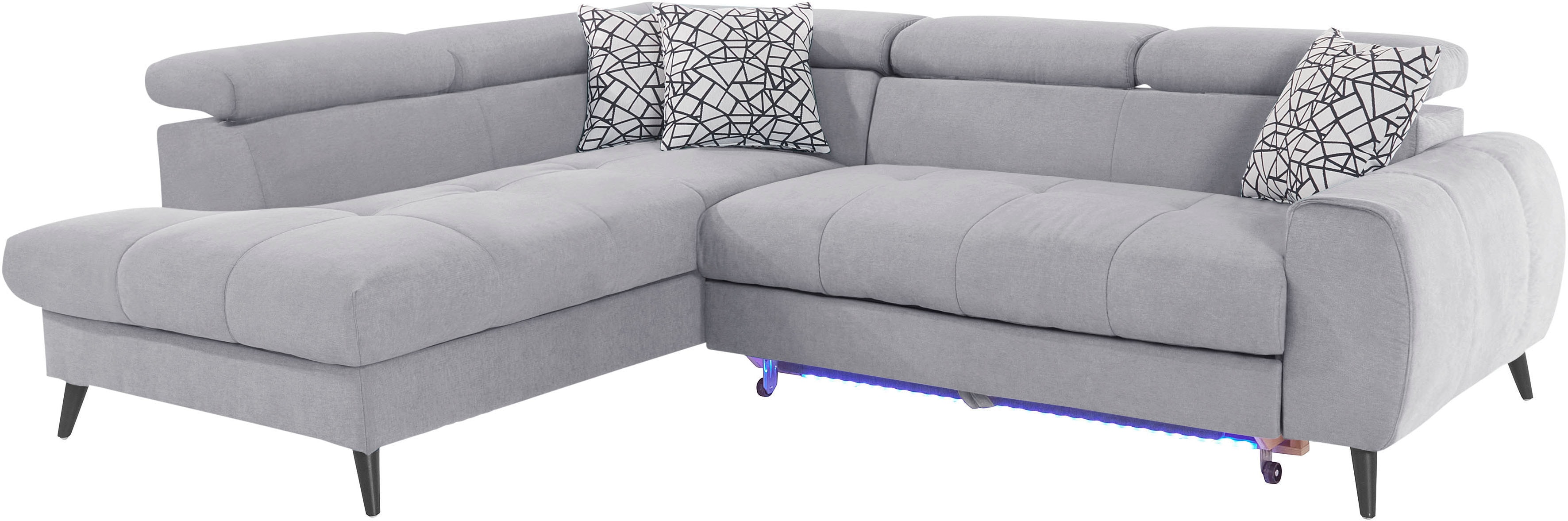 Thumbnail - COTTA Ecksofa "Mia L-Form mit 3 Zierkissen", wahlweise mit Bettfunktion, Bettkasten, Beleuchtung & Wireless-Charger