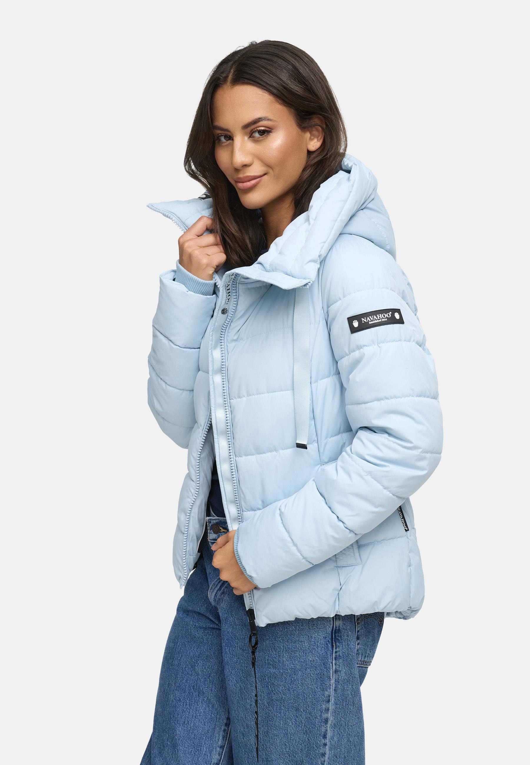Navahoo Steppjacke »Amayaa«, mit Kapuze, stylische Damen Winterjacke mit coolen Applikationen