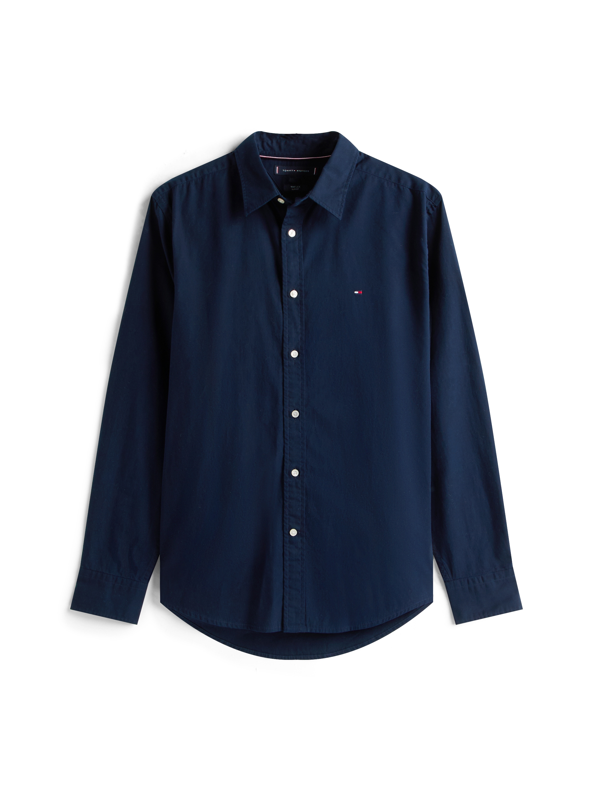 Tommy Hilfiger Langarmhemd »FLEX POPLIN SHIRT« Slim Fit, Kentkragen, Baumwollqualität