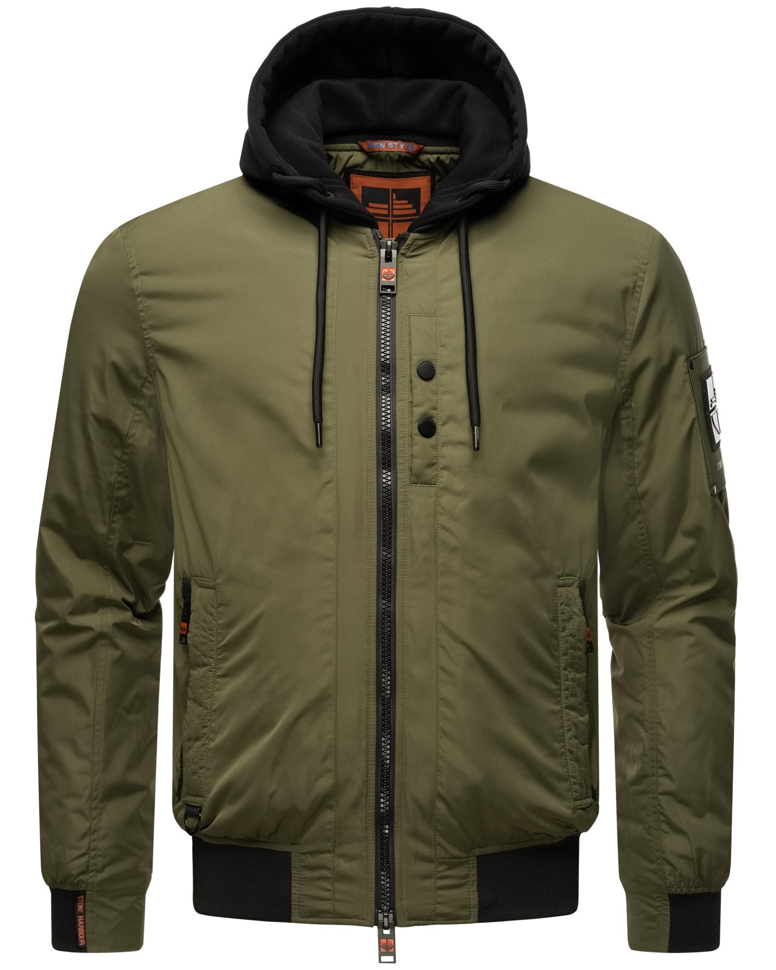 Stone Harbour Bomberjacke "Hoobo", mit Kapuze, Stylische Herren Fliegerjacke mit abnehmbarer Innenjacke