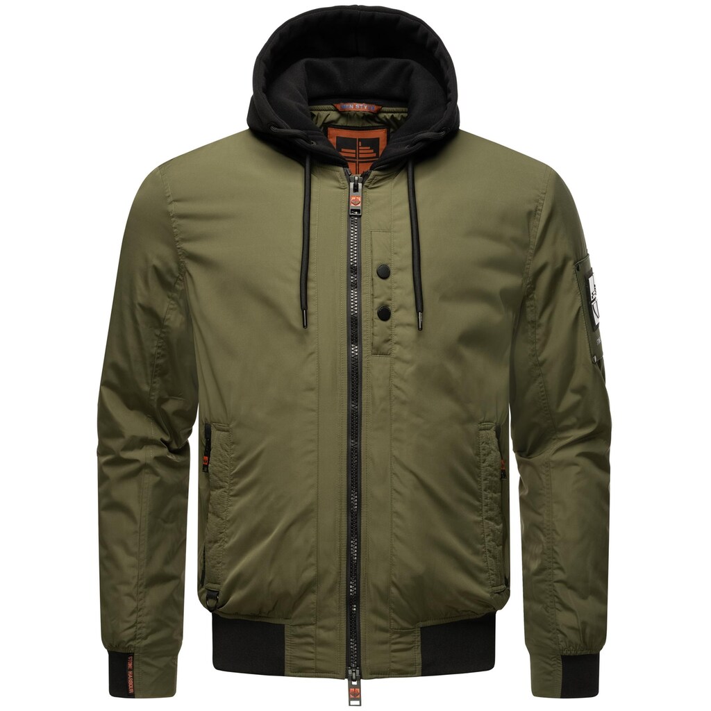 Stone Harbour Bomberjacke »Hoobo«, mit Kapuze, Stylische Herren Fliegerjacke mit abnehmbarer Innenjacke