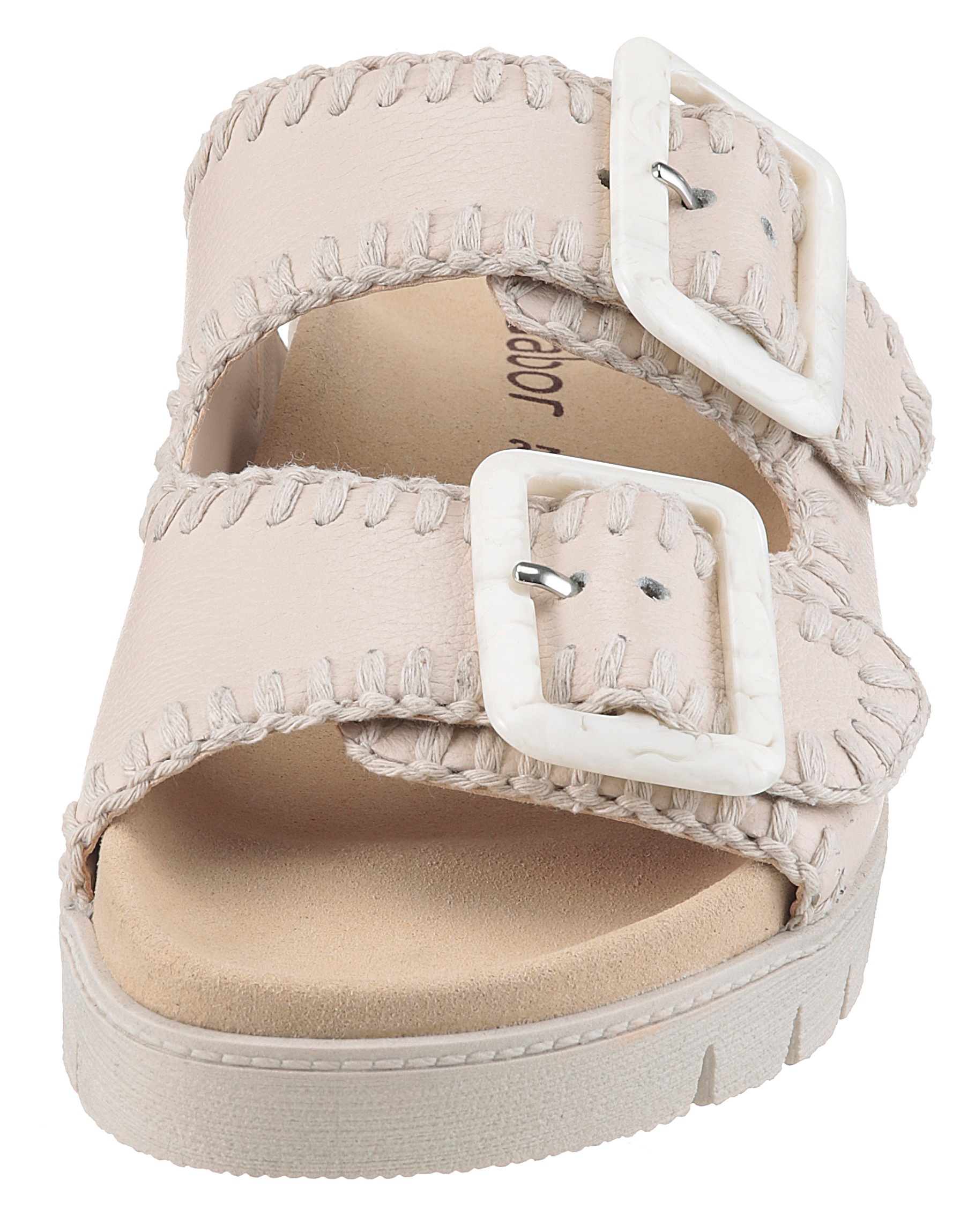 Pantolette GABOR "Pantolette", Damen, Gr. 37, creme, Schuhe Pantolette 6