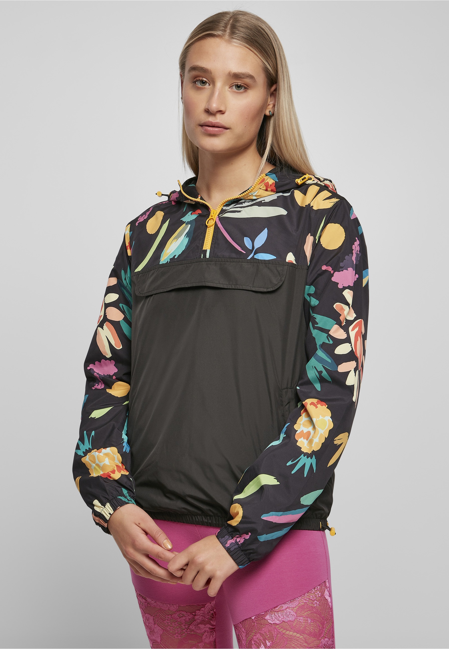 URBAN CLASSICS Langmantel »Urban Classics Damen Ladies Mixed Pull Over Jacket«
