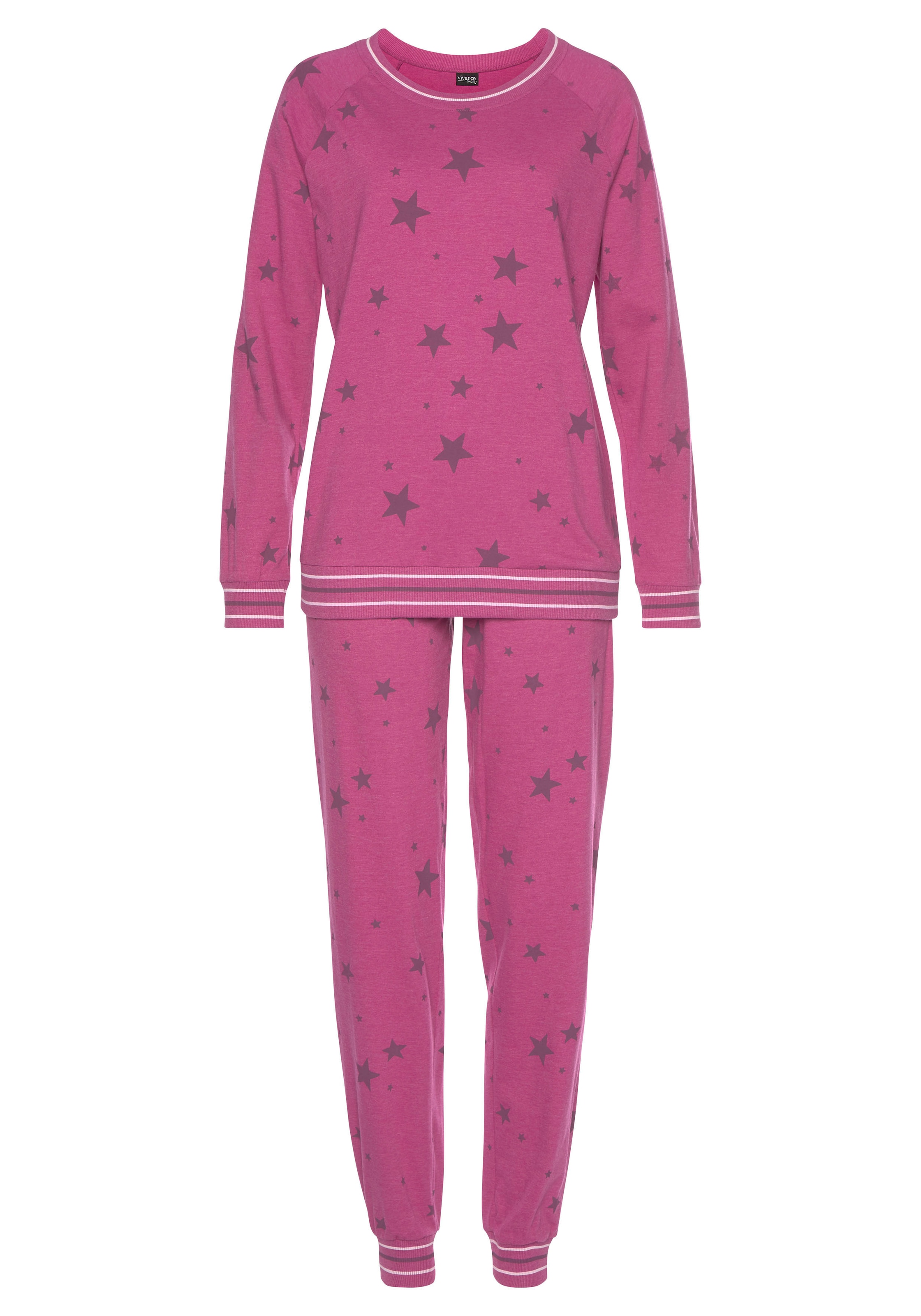 Vivance Dreams Pyjama, (2 tlg.), mit Sternedruck