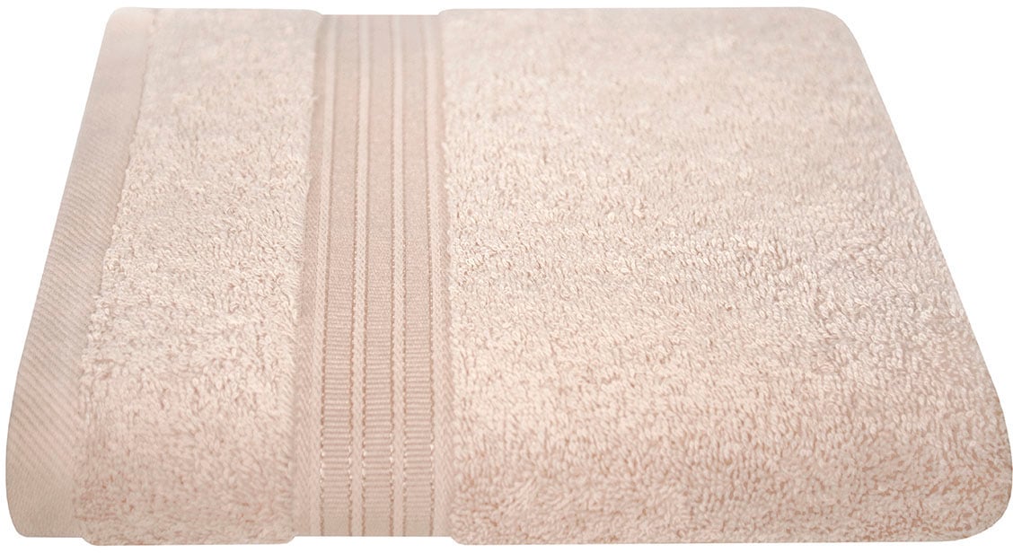"Handtuch DYCKHOFF ""Siena"", beige (champagner), B:50cm L:100cm, Frottier, Obermaterial: 100% Baumwolle, Handtücher, mit Bordüre"