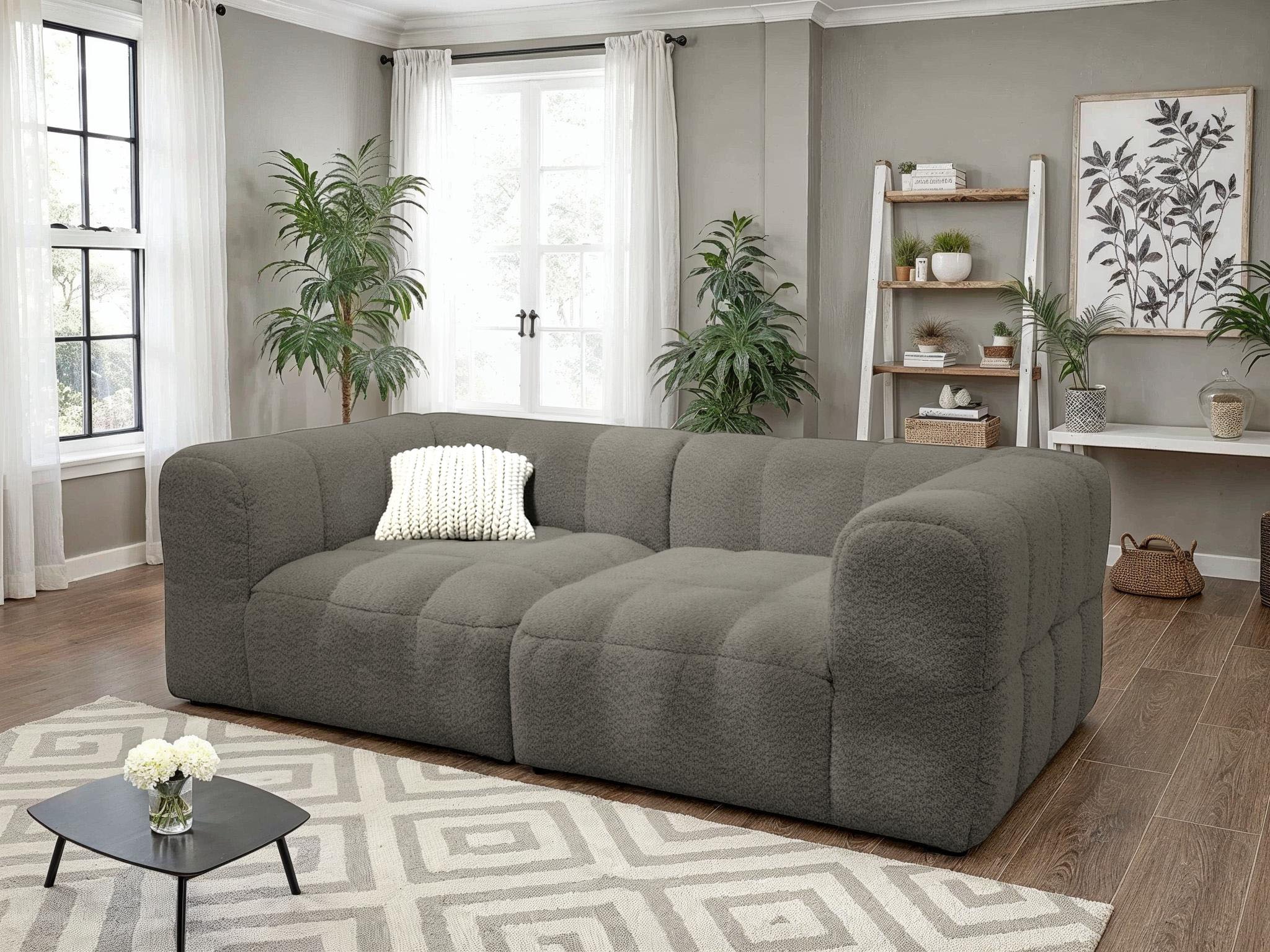 DOMO collection Big-Sofa »800019 Megasofa in 2 Breiten, Kassettensteppung, modern, Federkern«, (2 St.), Bigsofa mit Taschenfederkern und Kassettensteppung