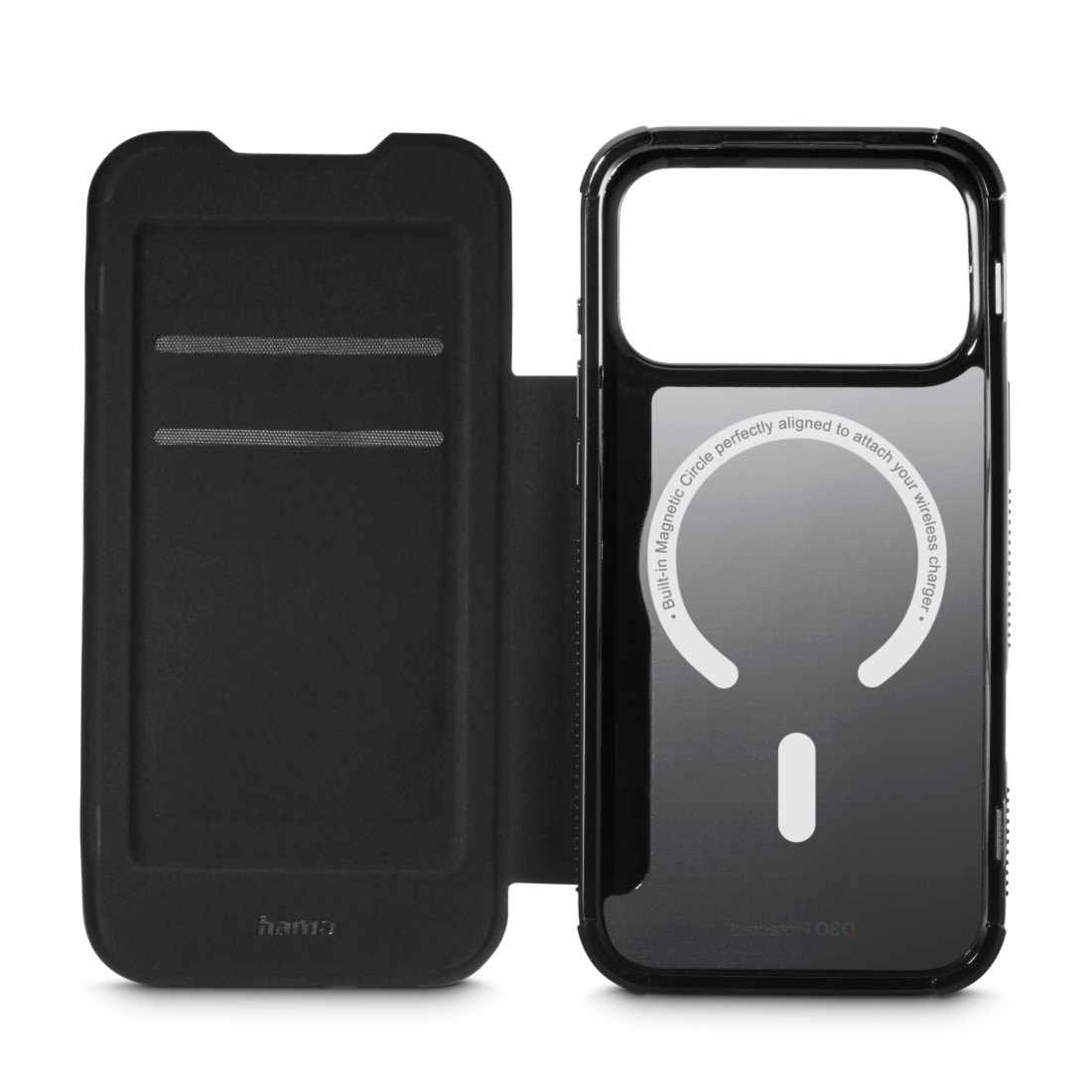 Hama Smartphone-Mappe »Handytasche für iPhone 17 Pro Max/18 Pro Max (stoßfest, für MagSafe)« Sturzsicher, kratzfest, 4H, Wireless-Charging-kompatibel