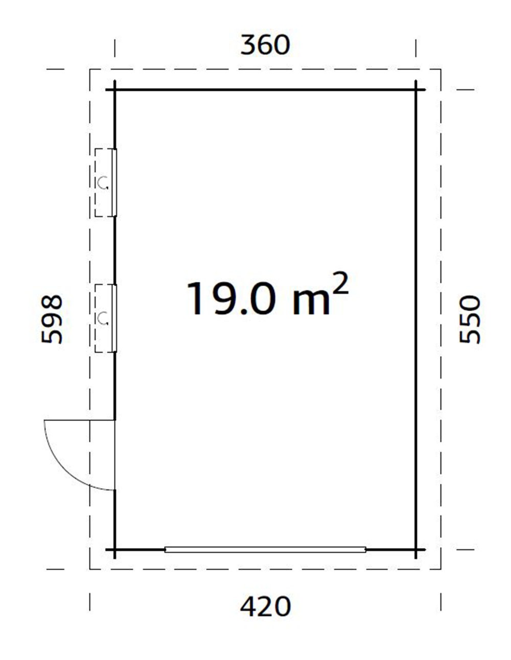 Palmako Garage »Rasmus, ohne Tor« BxTxH: 420x598x253 cm