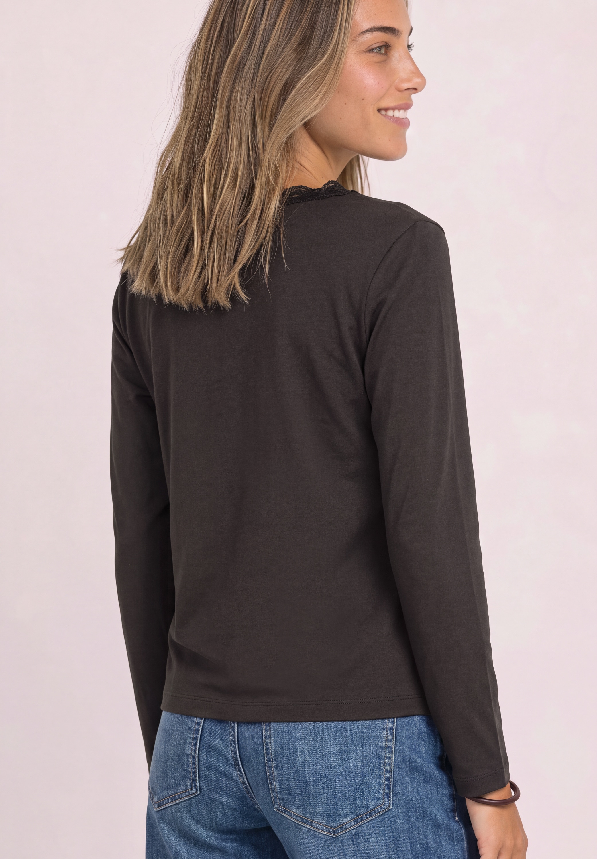 STREET ONE Langarmshirt mit Spitze