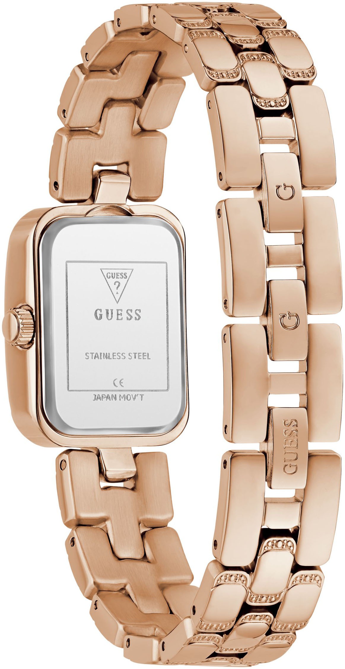 Guess Quarzuhr »ISLA«, Armbanduhr, Damenuhr, Edelstahlarmband