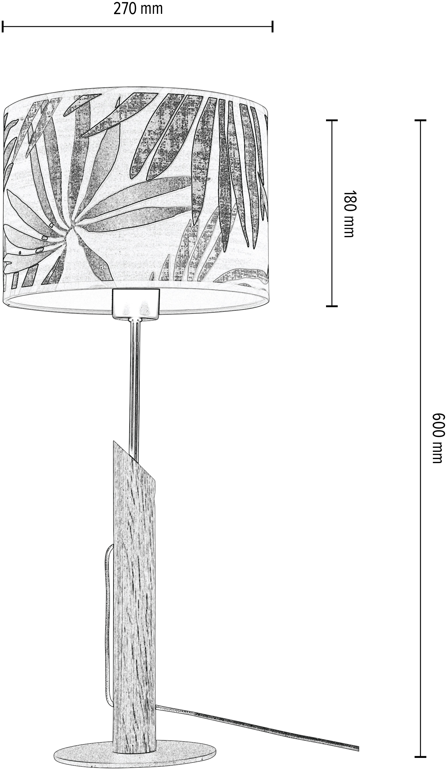 BRITOP LIGHTING Tischleuchte »HOJA«, 1 flammig-flammig, Aus Eichenholz mit FSC®-Zertifikat, Schirm aus laminierter Tapete