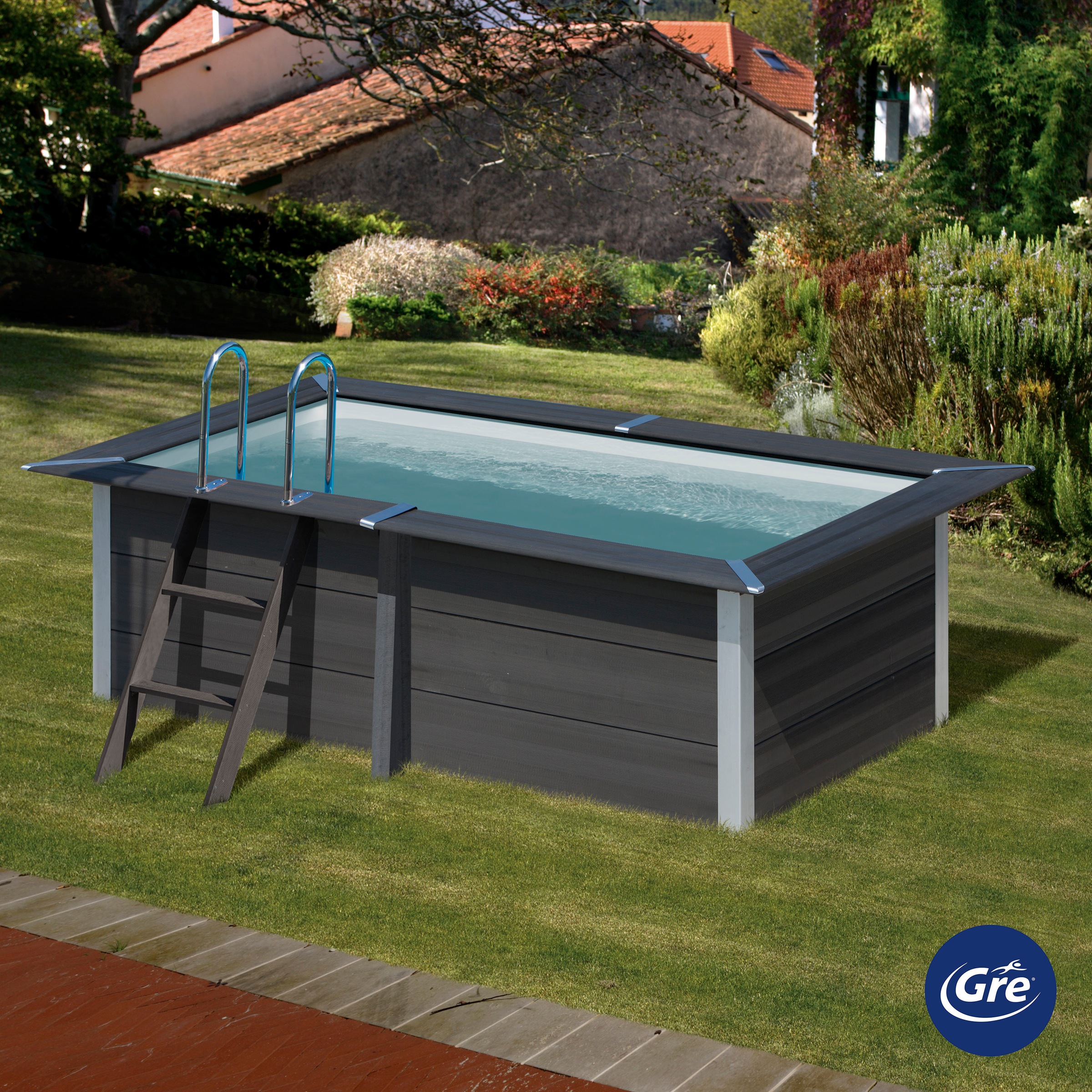 Gre Rechteckpool »Avantgarde inkl. Zubehör«, (Komplett-Set, 6 tlg.), Höhe: 96 cm, in versch. Größen erhältlich